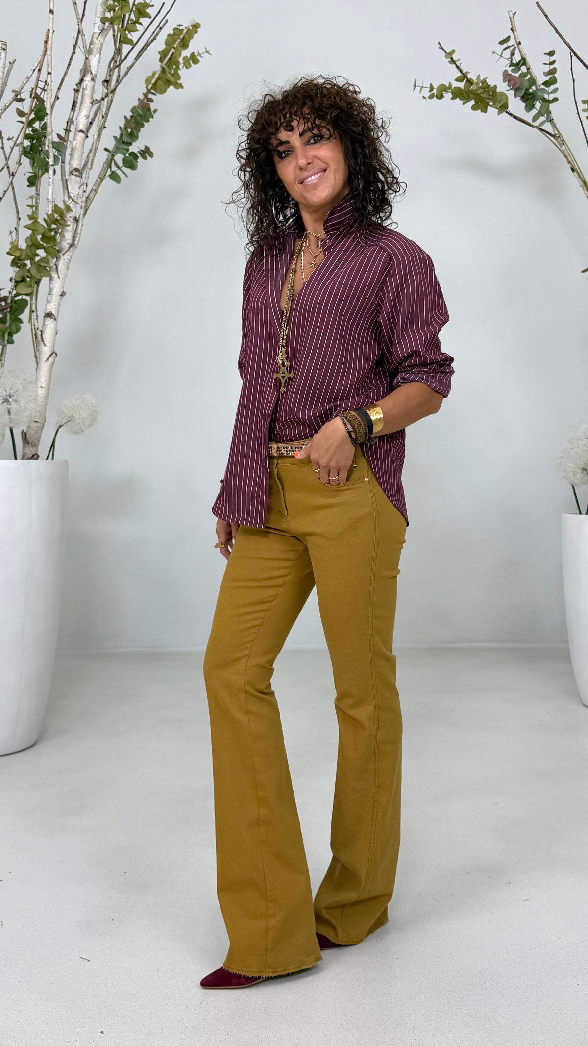 CAMICIA RIGA IN VISCOSA NYLON