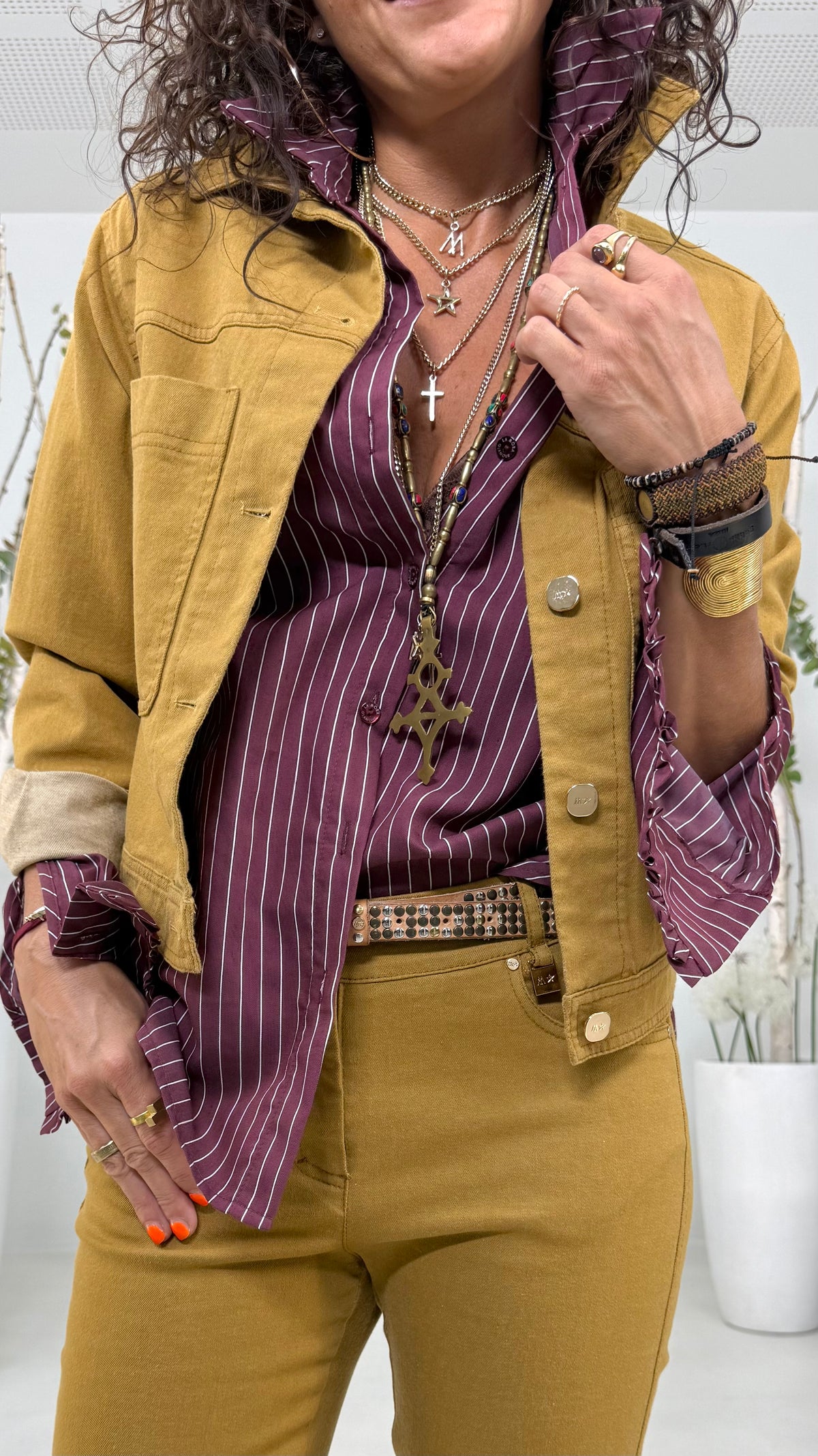 CAMICIA RIGA IN VISCOSA NYLON