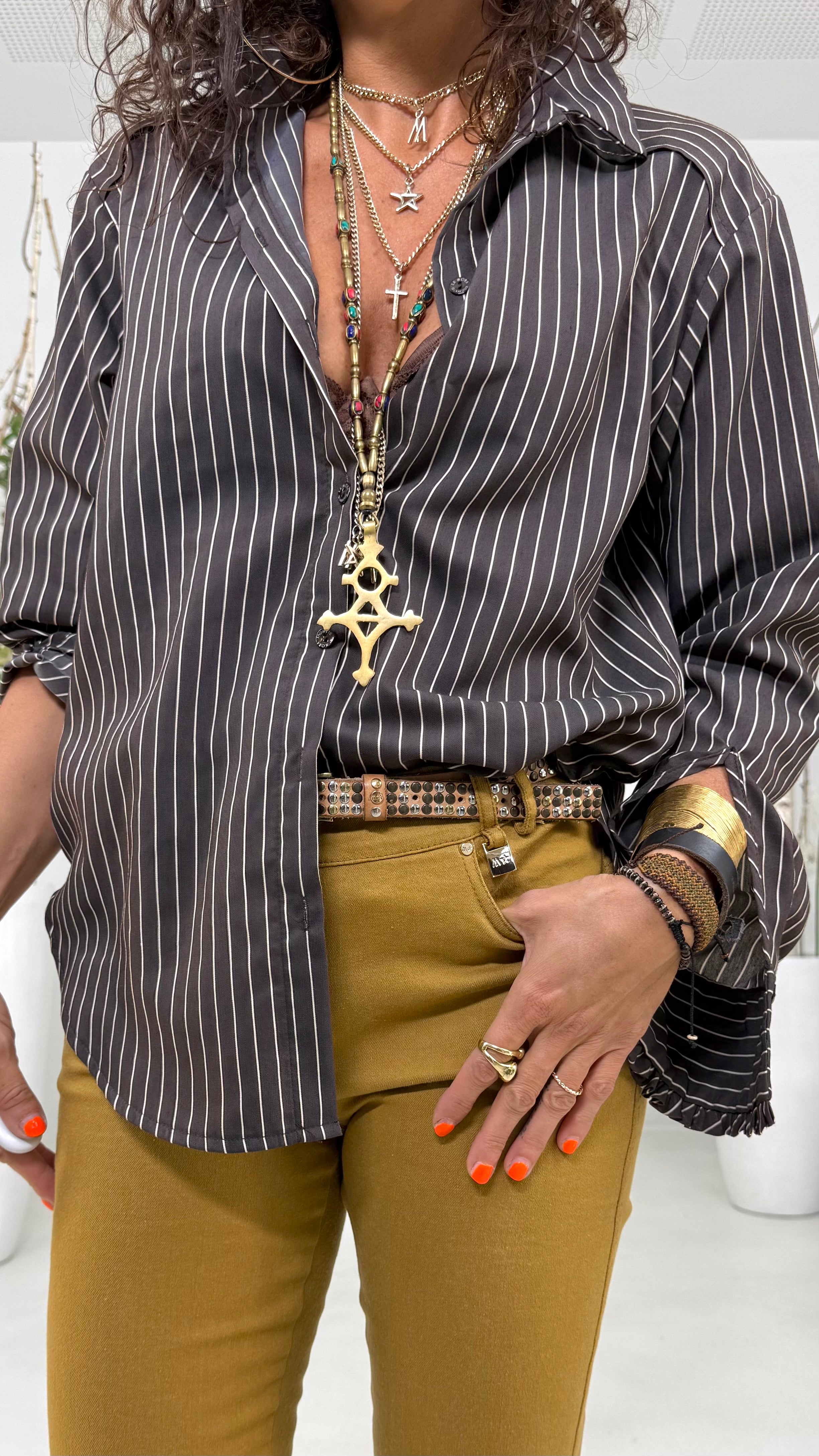 CAMICIA RIGA IN VISCOSA NYLON