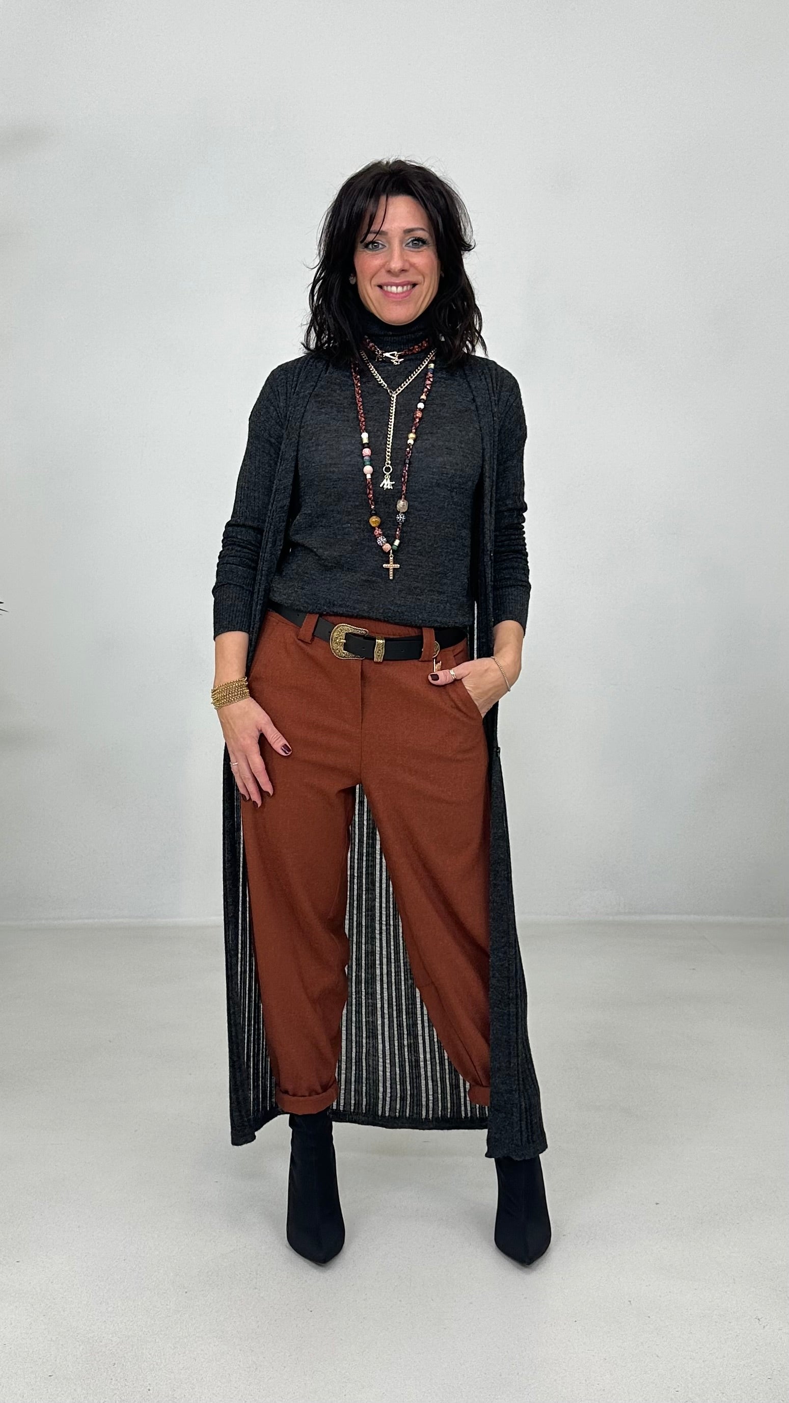 MAGLIA BASIC COLLO ALTO IN LANA VISCOSA