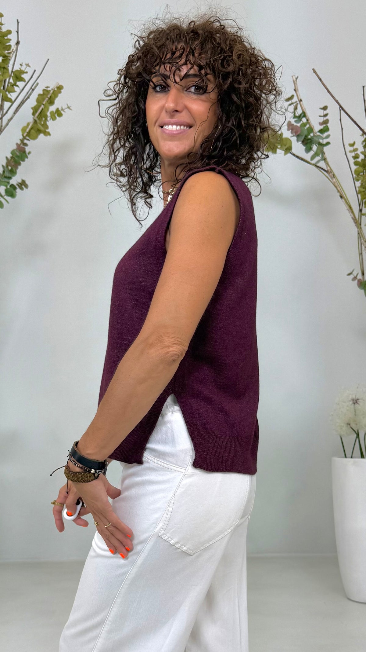 GILET MAGLIA SCOLLO A V IN CALDA VISCOSA