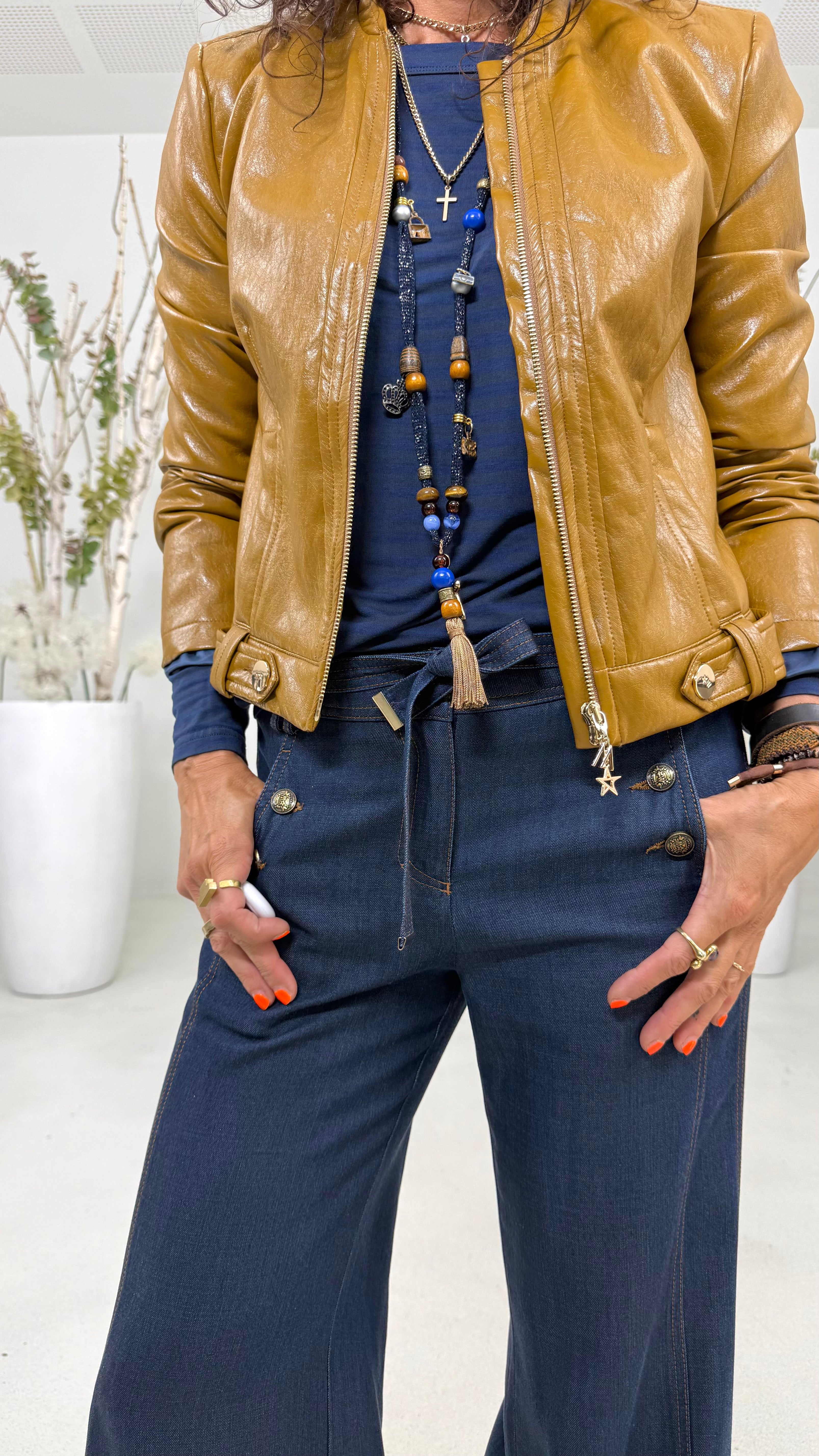 PALAZZO IN JEANS LYOCELL CON CINTURA