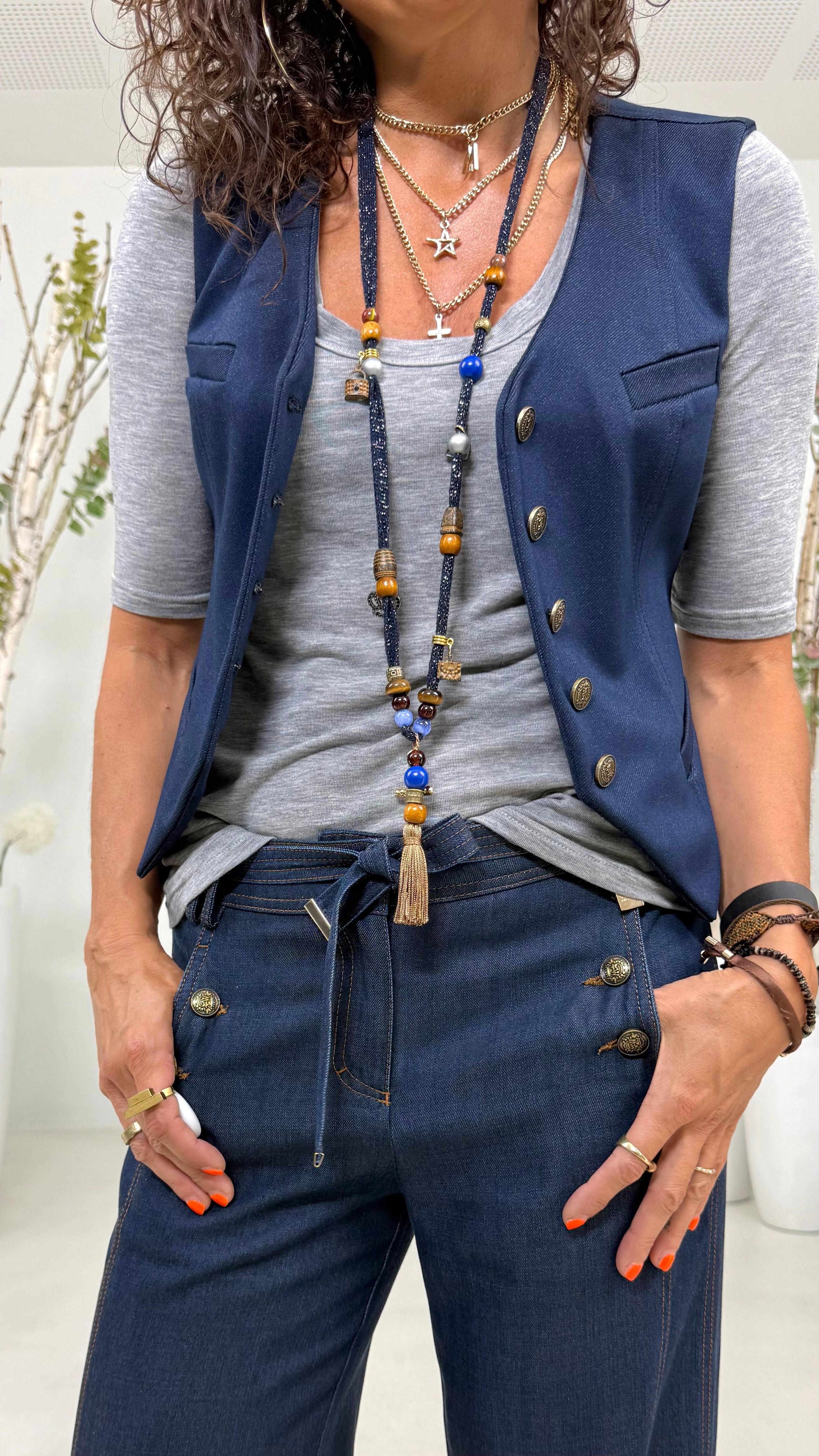 T-SHIRT MEZZA MANICA IN LYOCELL/LANA