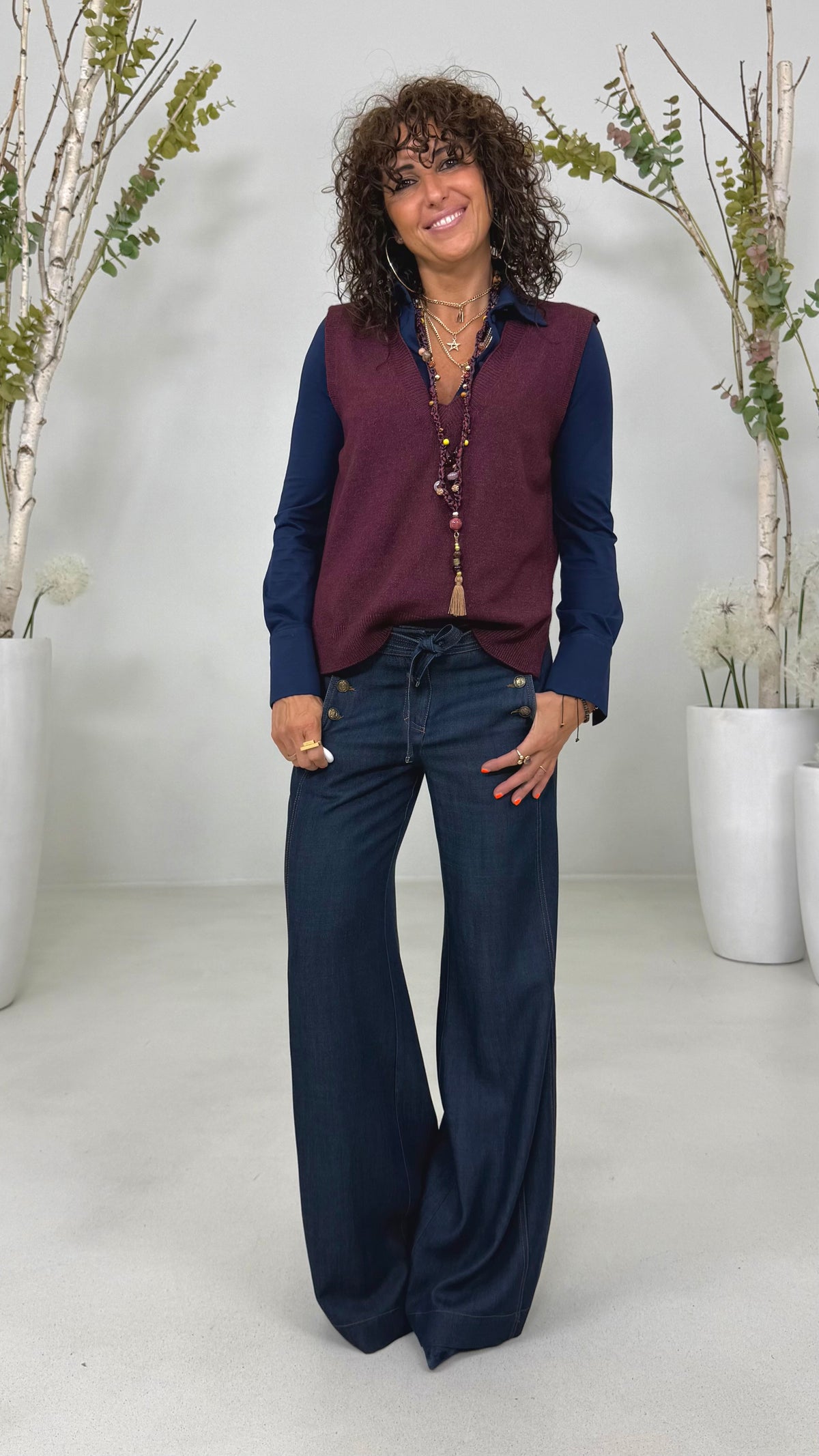 GILET MAGLIA SCOLLO A V IN CALDA VISCOSA