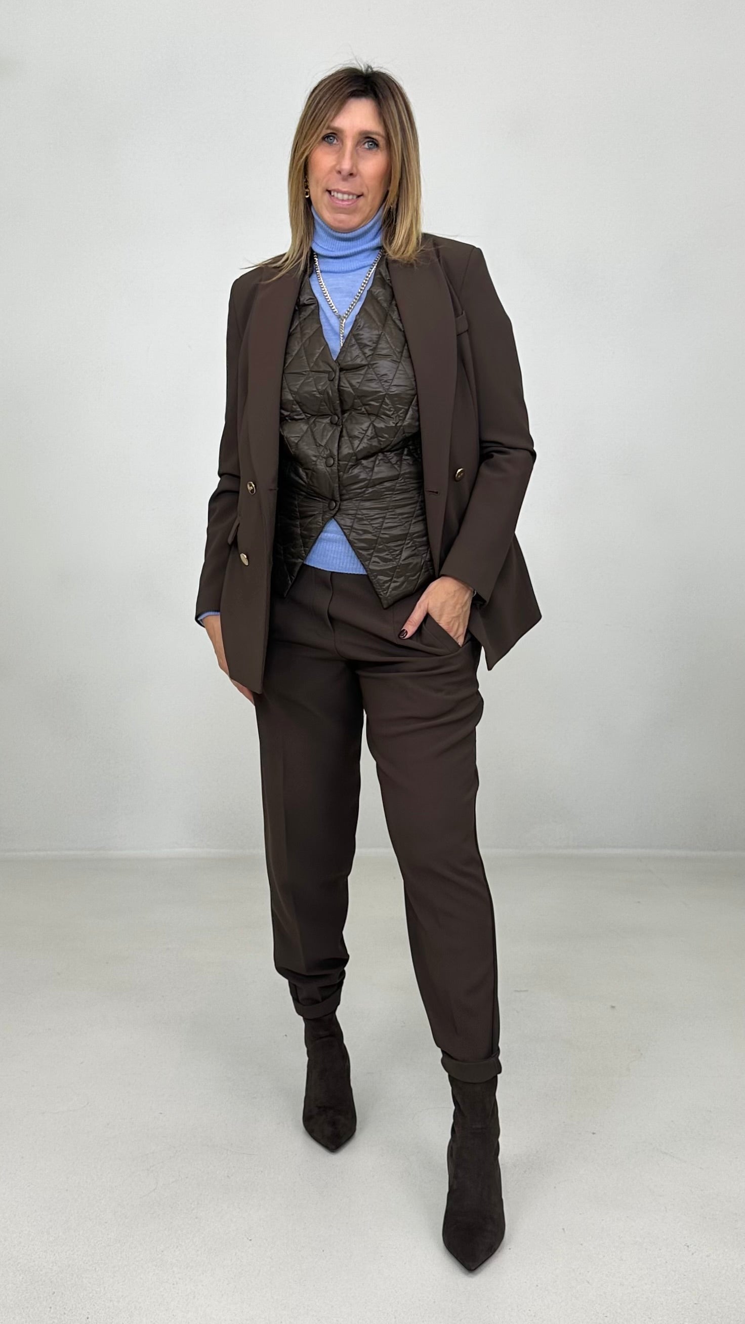 GILET TRAPUNTA ROMBO IN NYLON