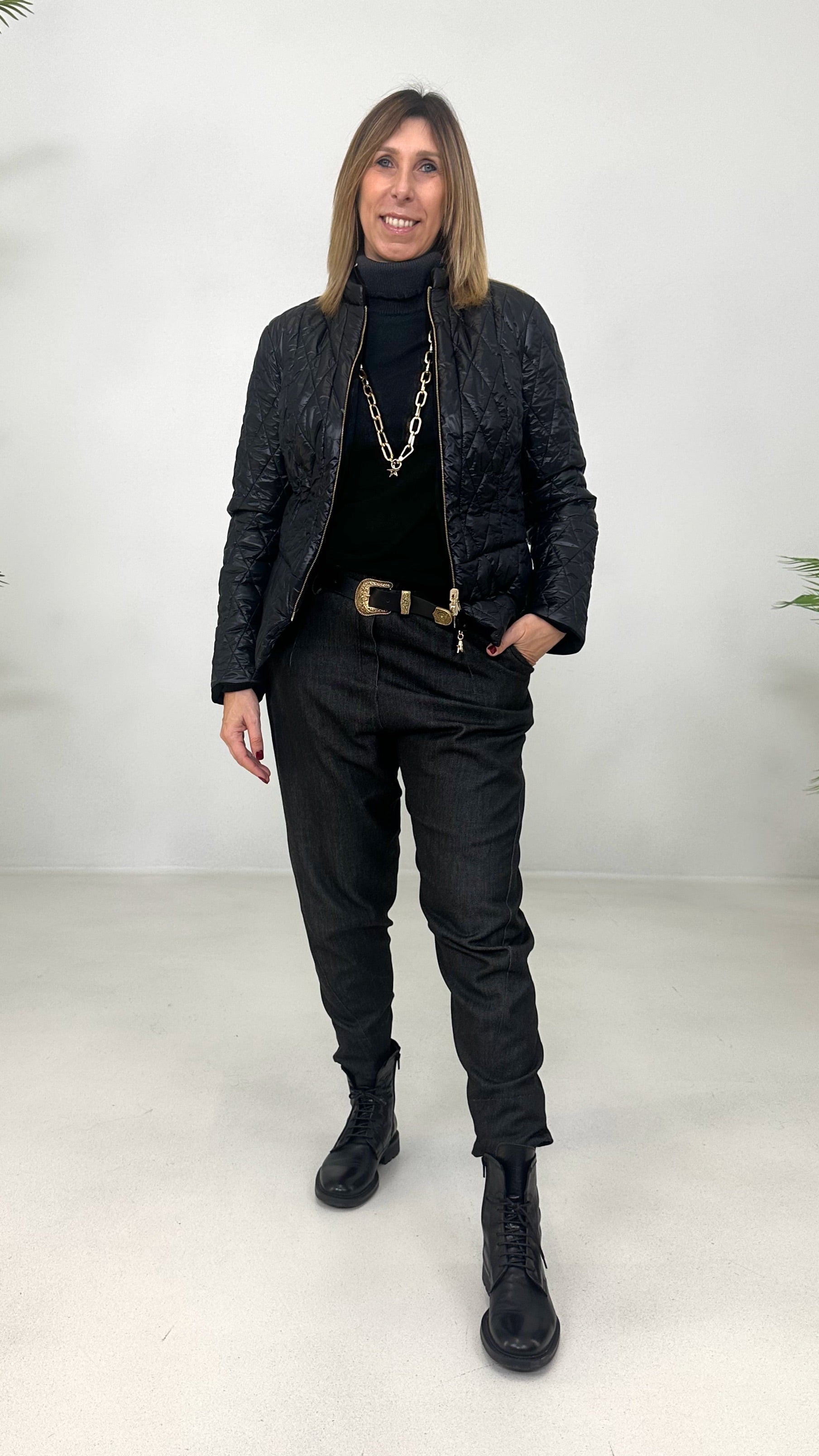 GIACCHINO DOUBLE FACE TRAPUNTATO CON ZIP