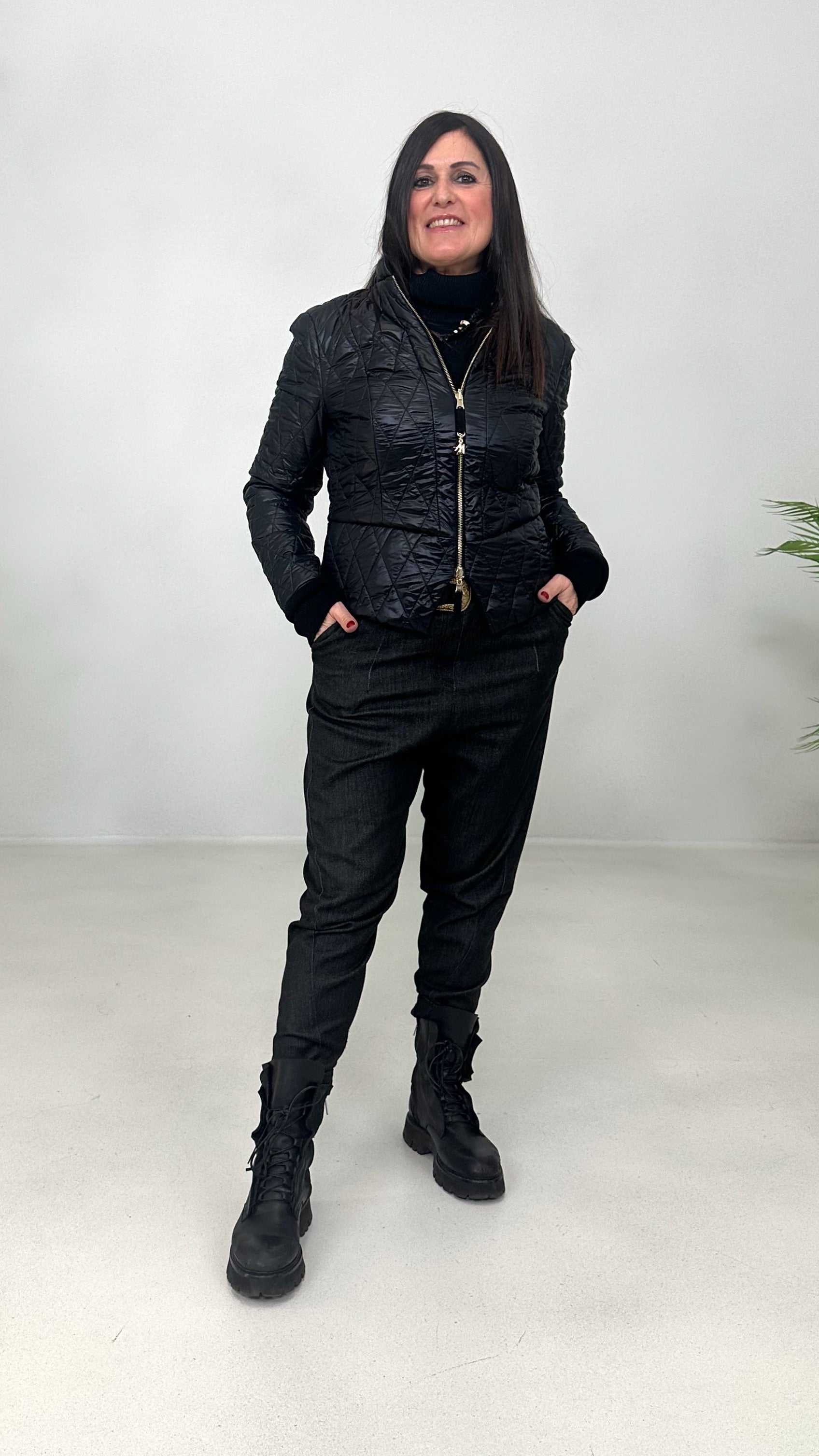 GIACCHINO DOUBLE FACE TRAPUNTATO CON ZIP