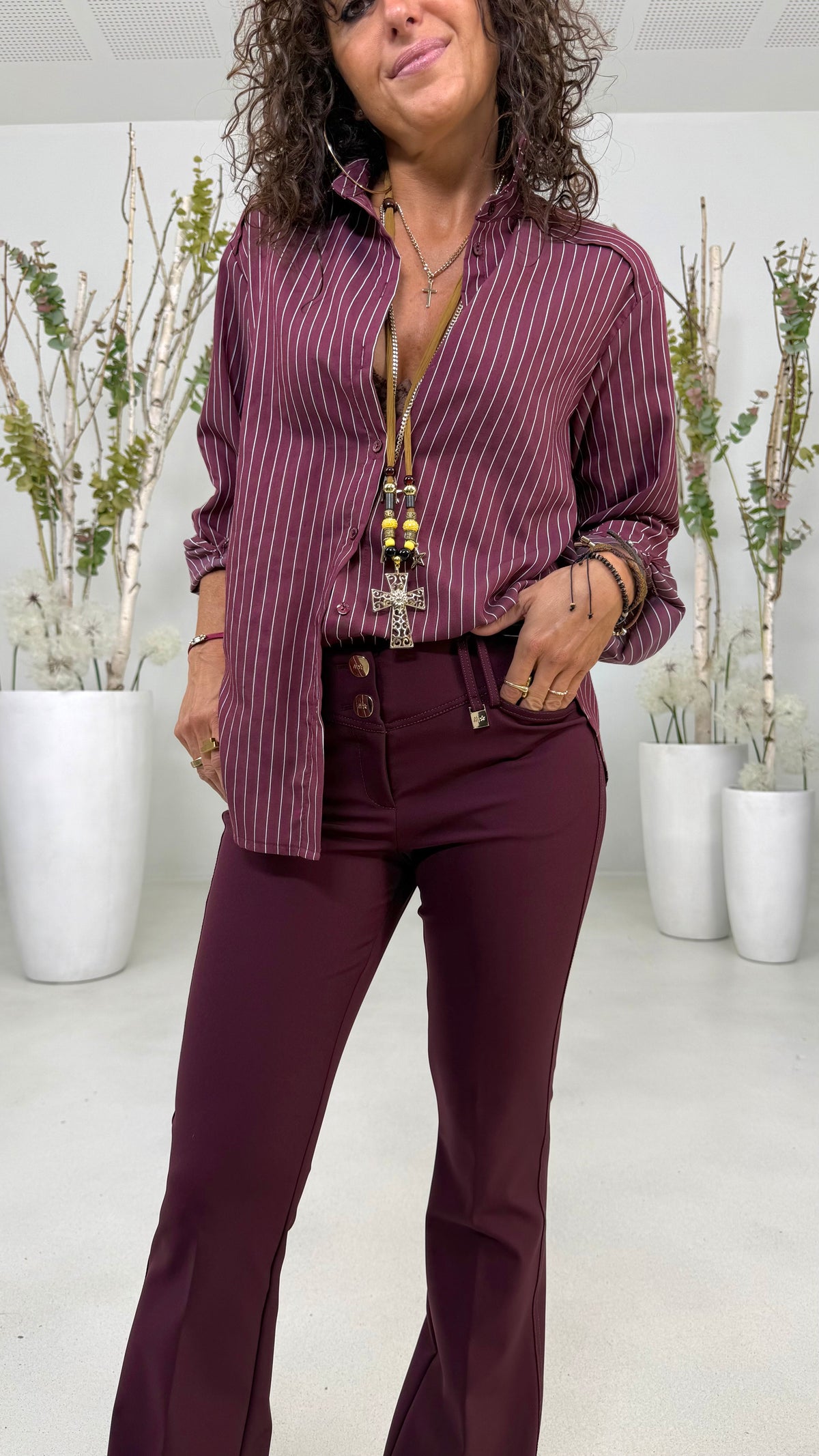 CAMICIA RIGA IN VISCOSA NYLON