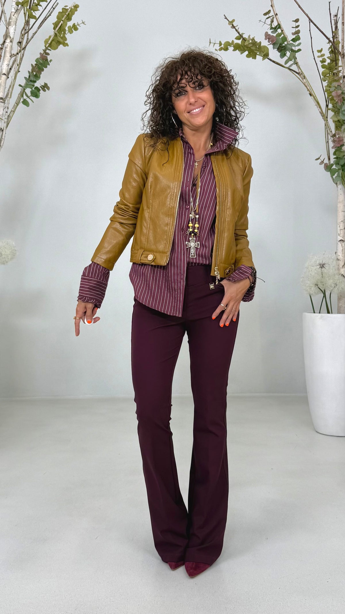 CAMICIA RIGA IN VISCOSA NYLON