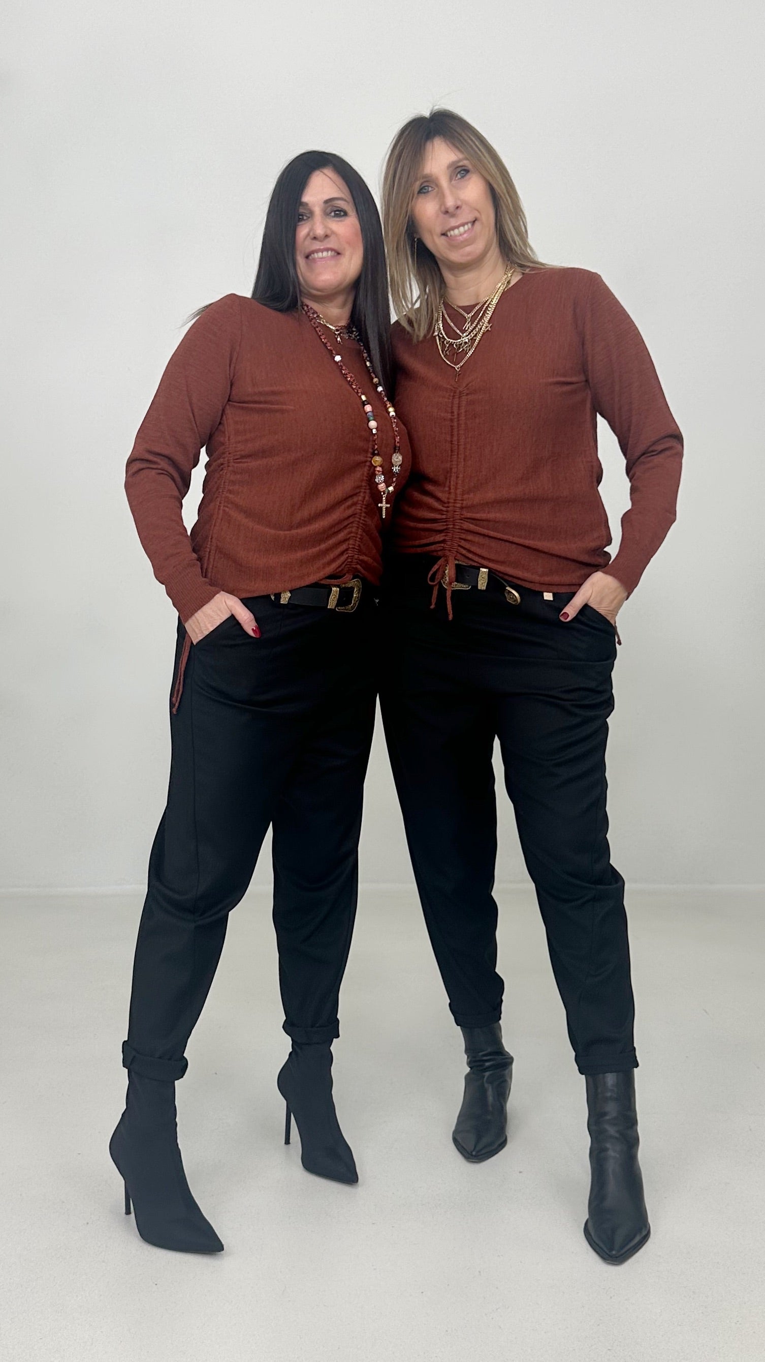 BAGGY CAVALLO BASSO IN FLANELLA PETTINATA