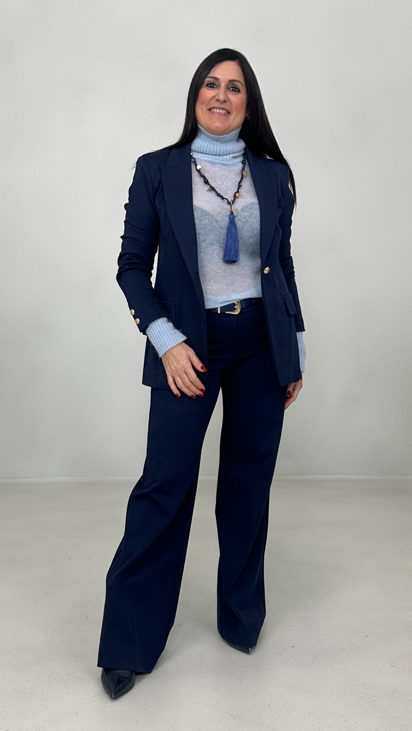 MAGLIA BASIC COLLO ALTO LEGGERA IN MISTO ALPACA