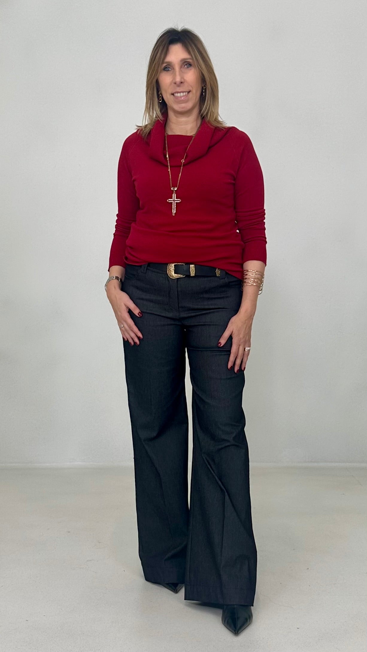 PALAZZO IN HEAVY JEANS SUPER STRETCH