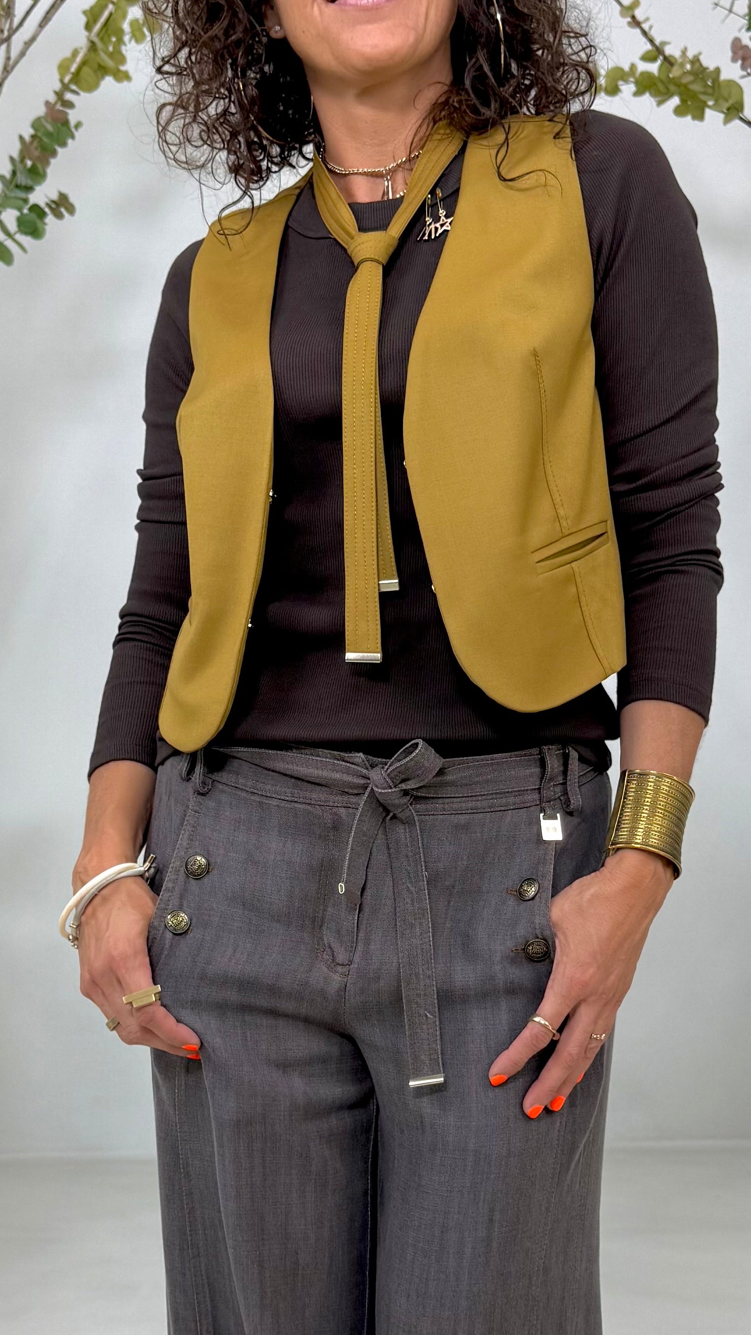 T-SHIRT GIROCOLLO IN COSTINA DI COTONE MANICA LUNGA