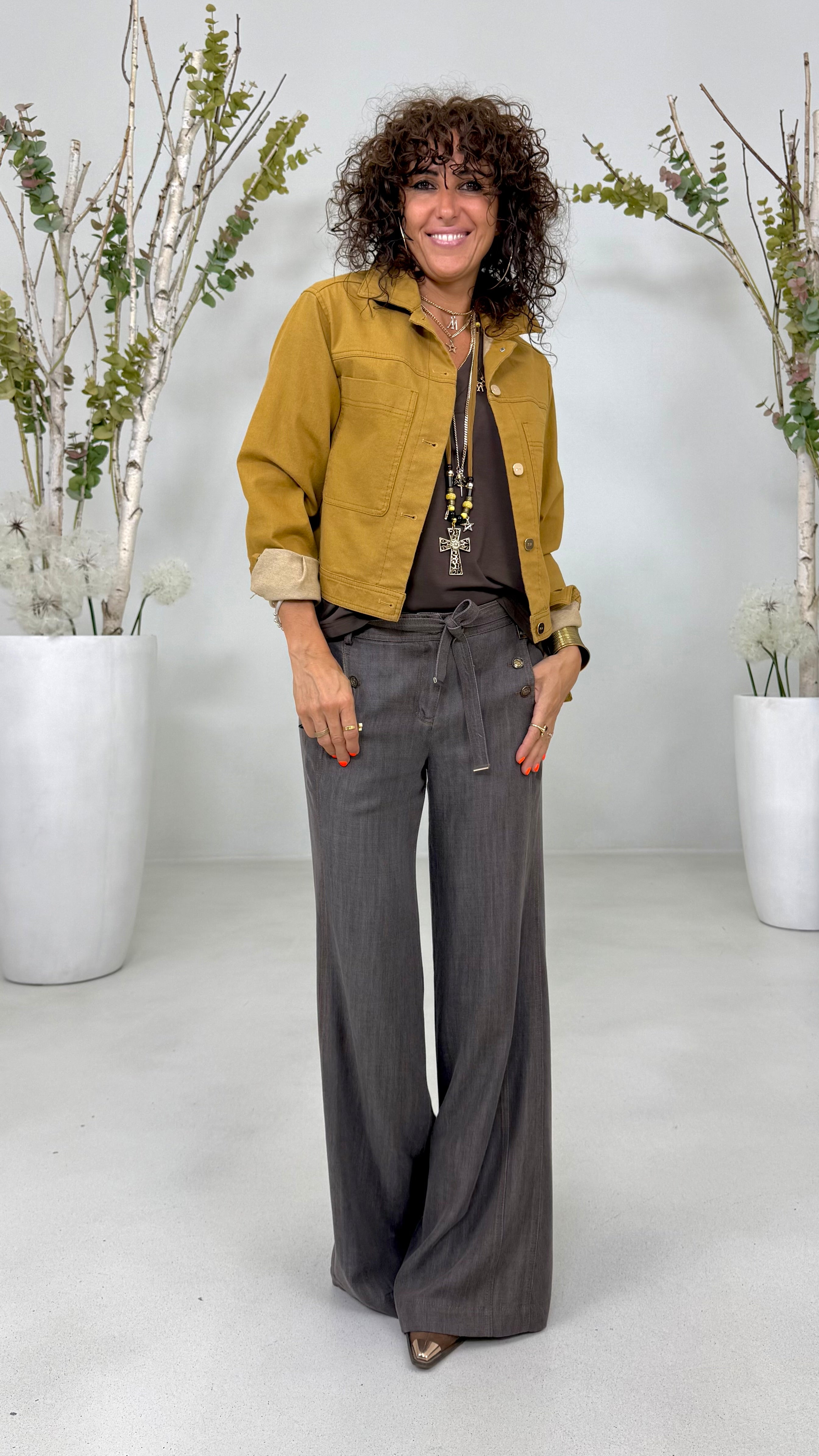 PALAZZO IN JEANS LYOCELL CON CINTURA