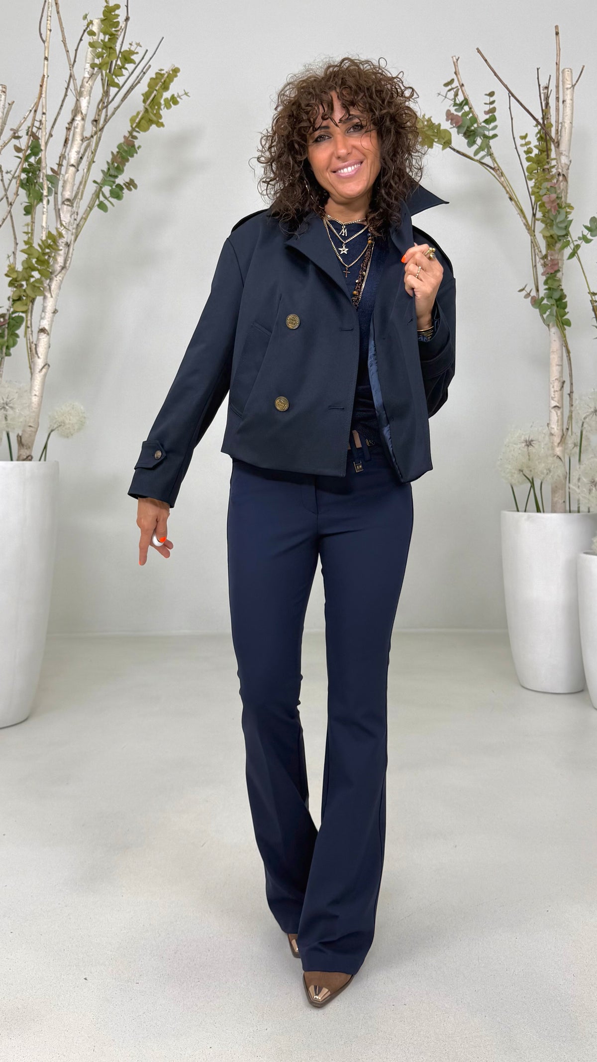 MAGLIA SLIM A GIROCOLLO CON ARRICCIO DAVANTI IN CALDA VISCOSA