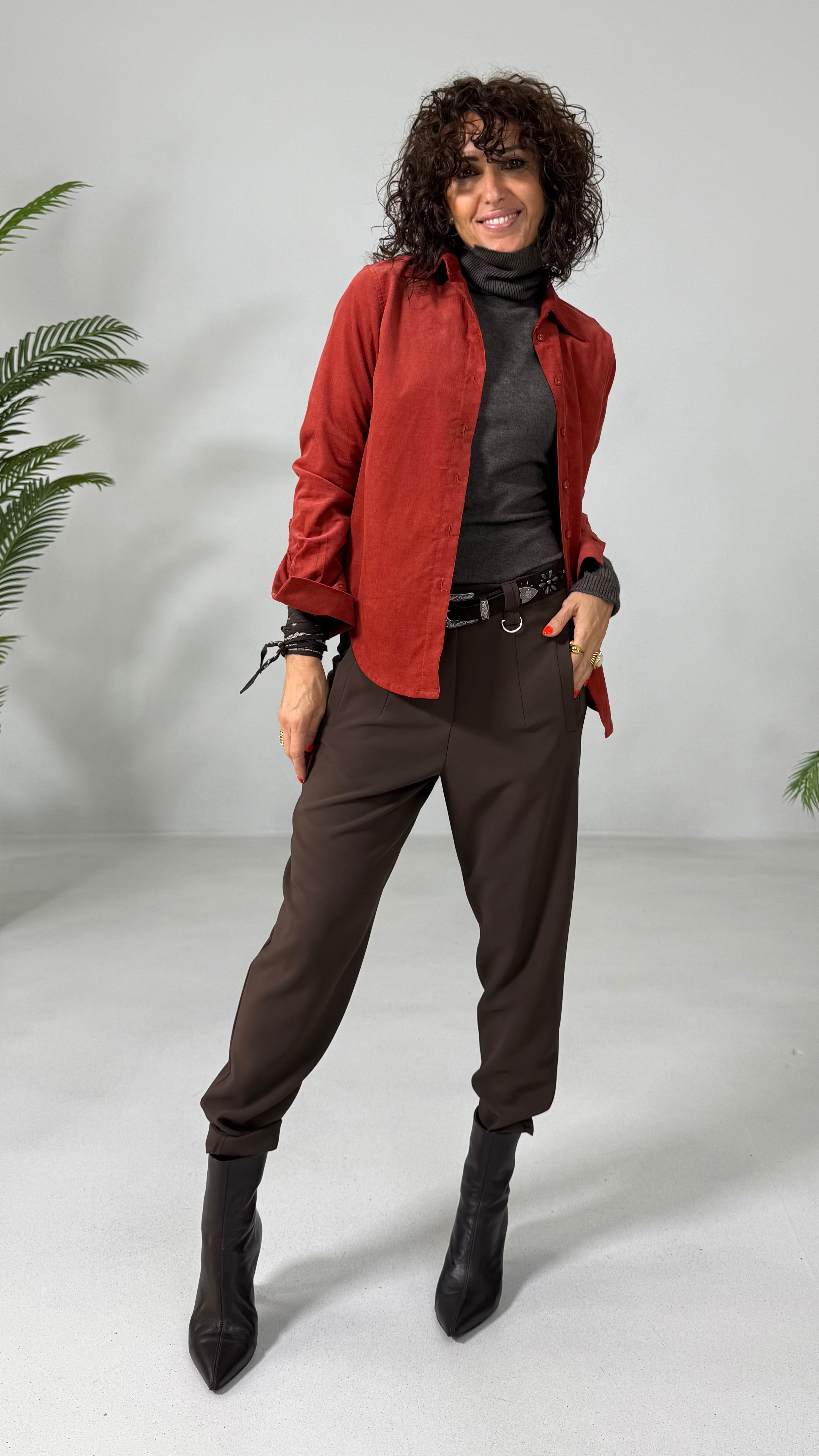 CAMICIA IN VELLUTO 2000 RIGHE