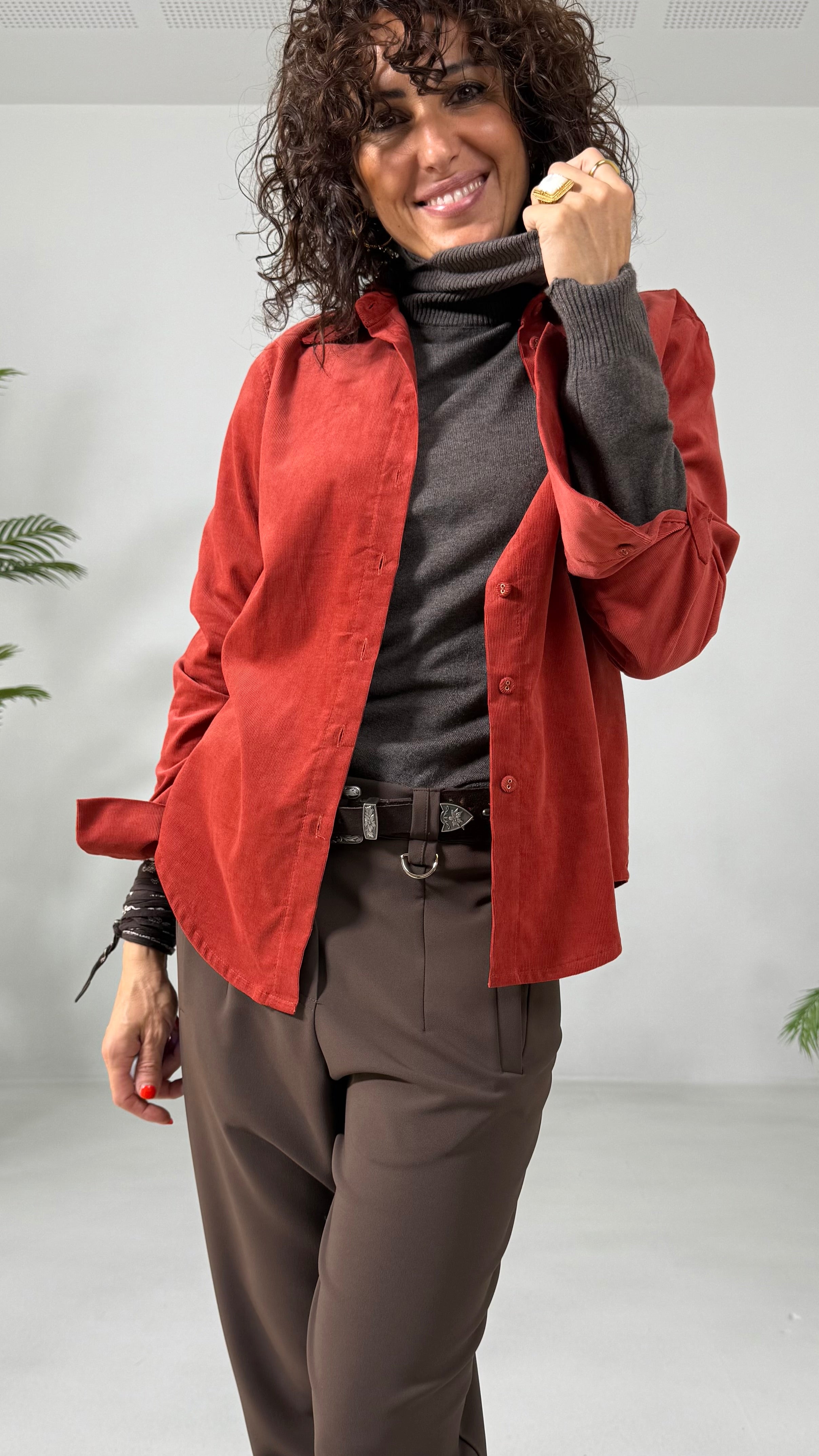 CAMICIA IN VELLUTO 2000 RIGHE