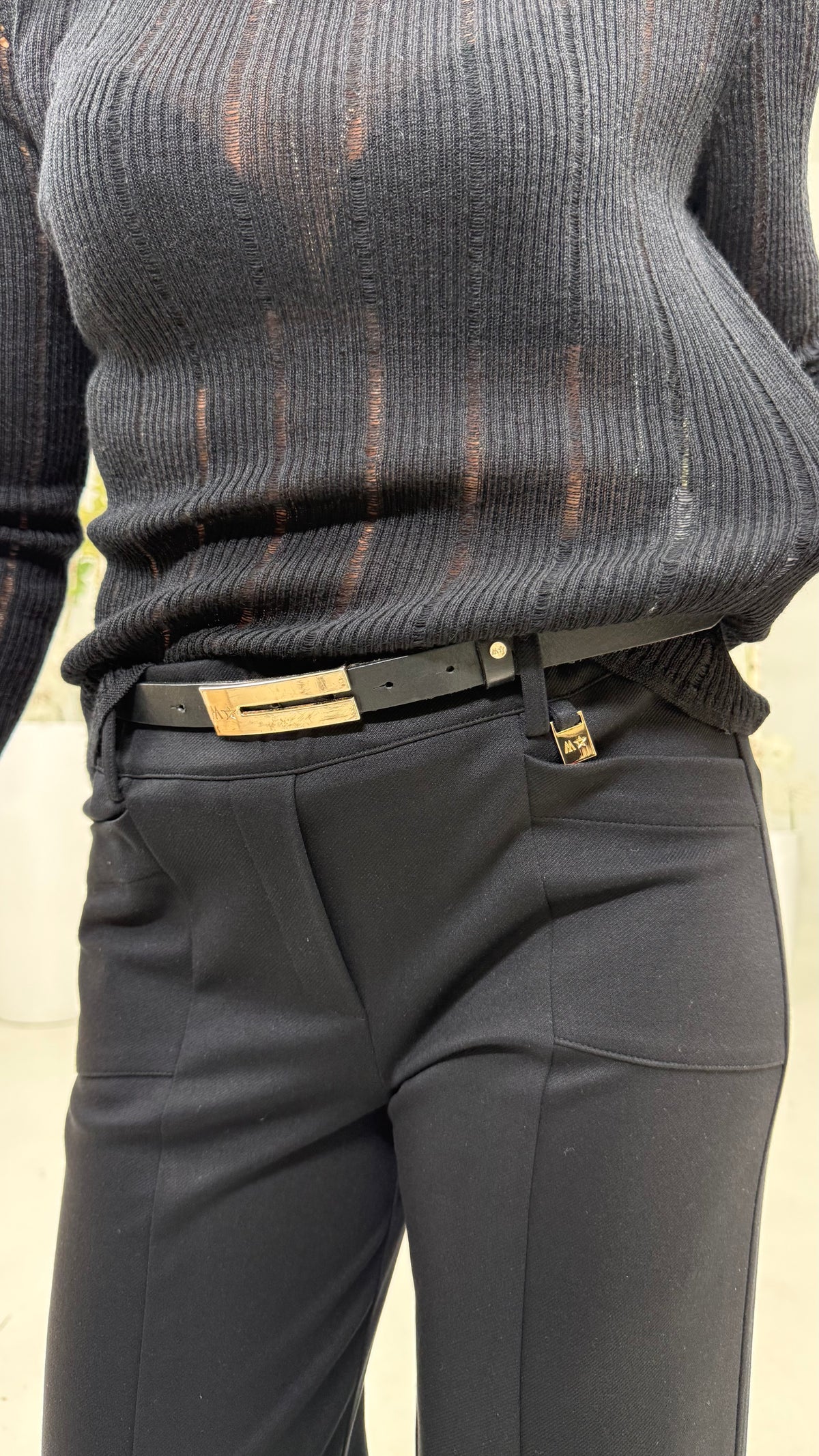 MAGLIA COLLO ALTO FLUTTUANTE IN MERINOS