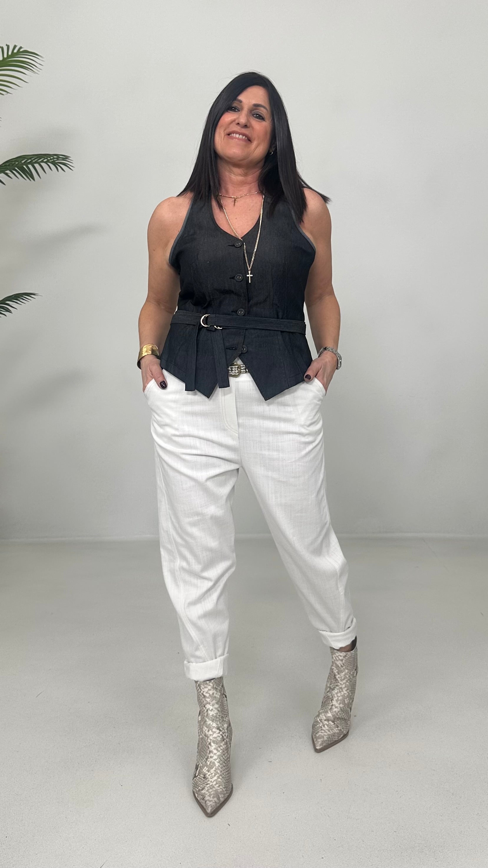 BAGGY CAVALLO BASSO IN COTONE JEANS