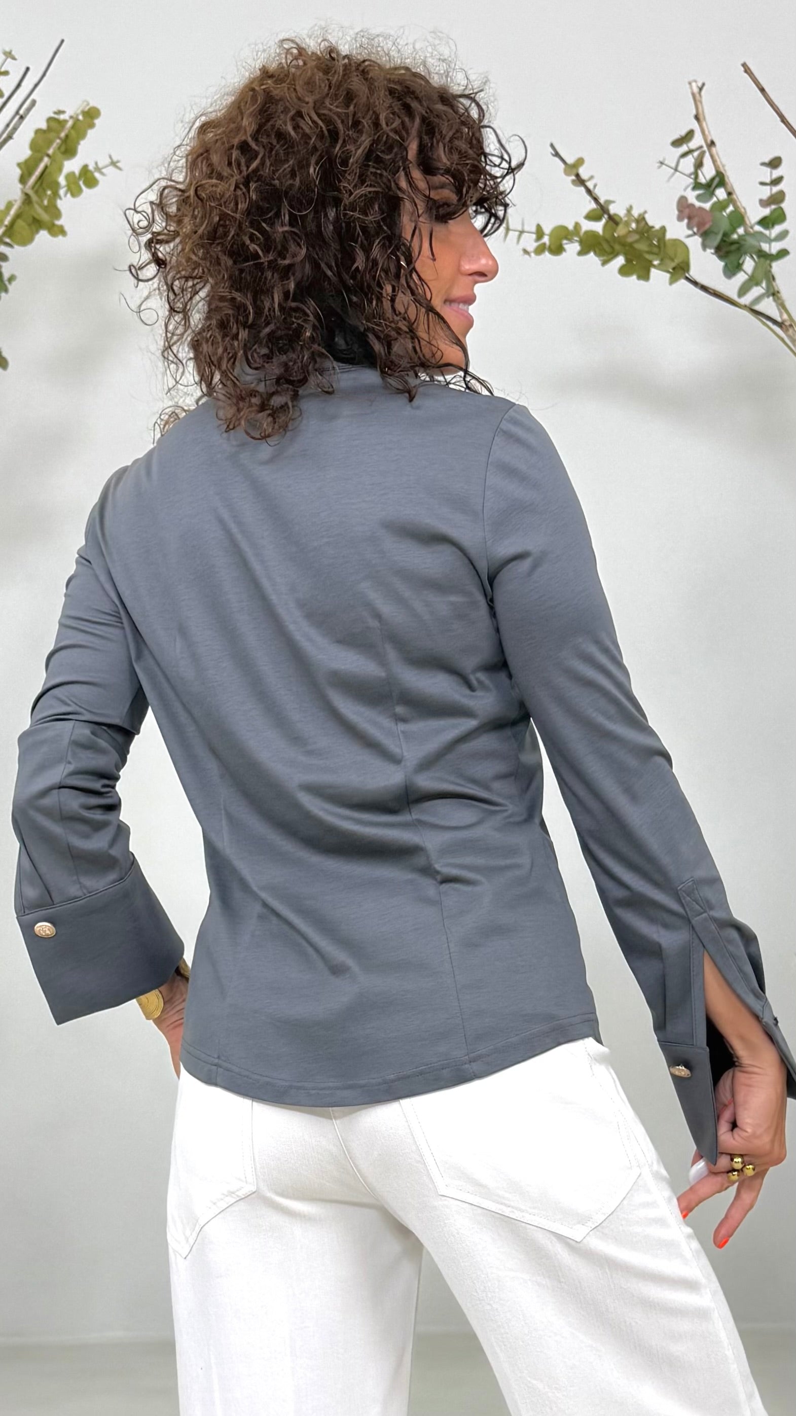CAMICIA IN JERSEY DI COTONE MODAL