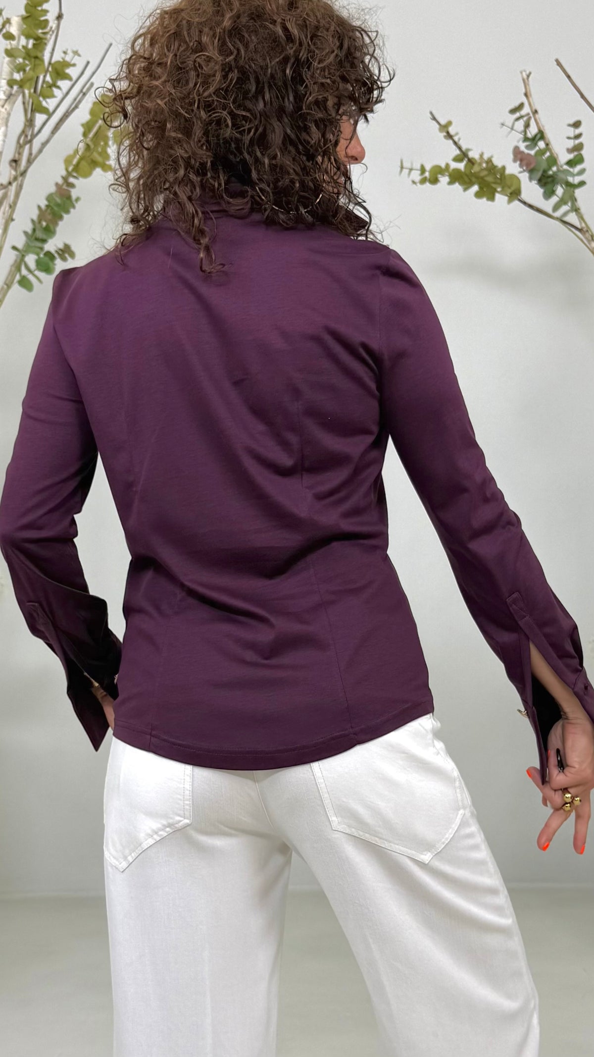CAMICIA IN JERSEY DI COTONE MODAL