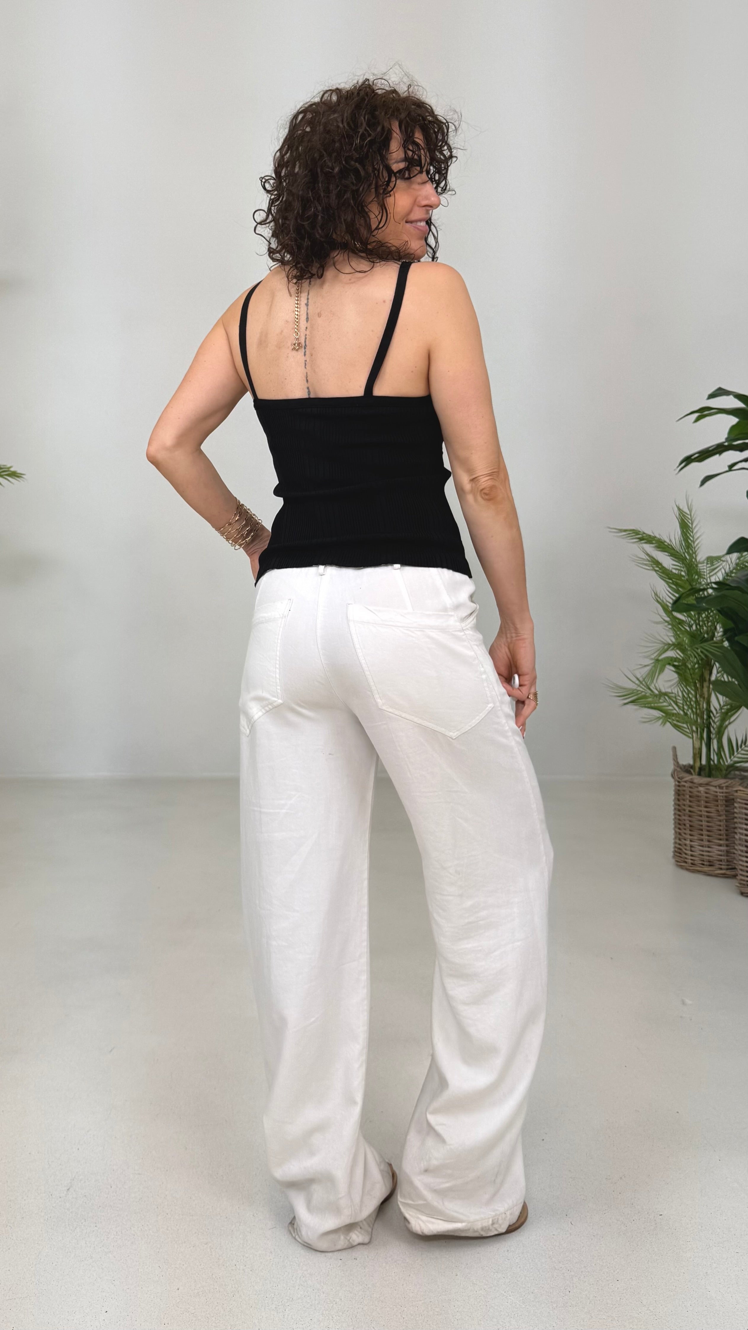 TOP COPPE CON NODO IN FILATO VISCOSA ELASTICA