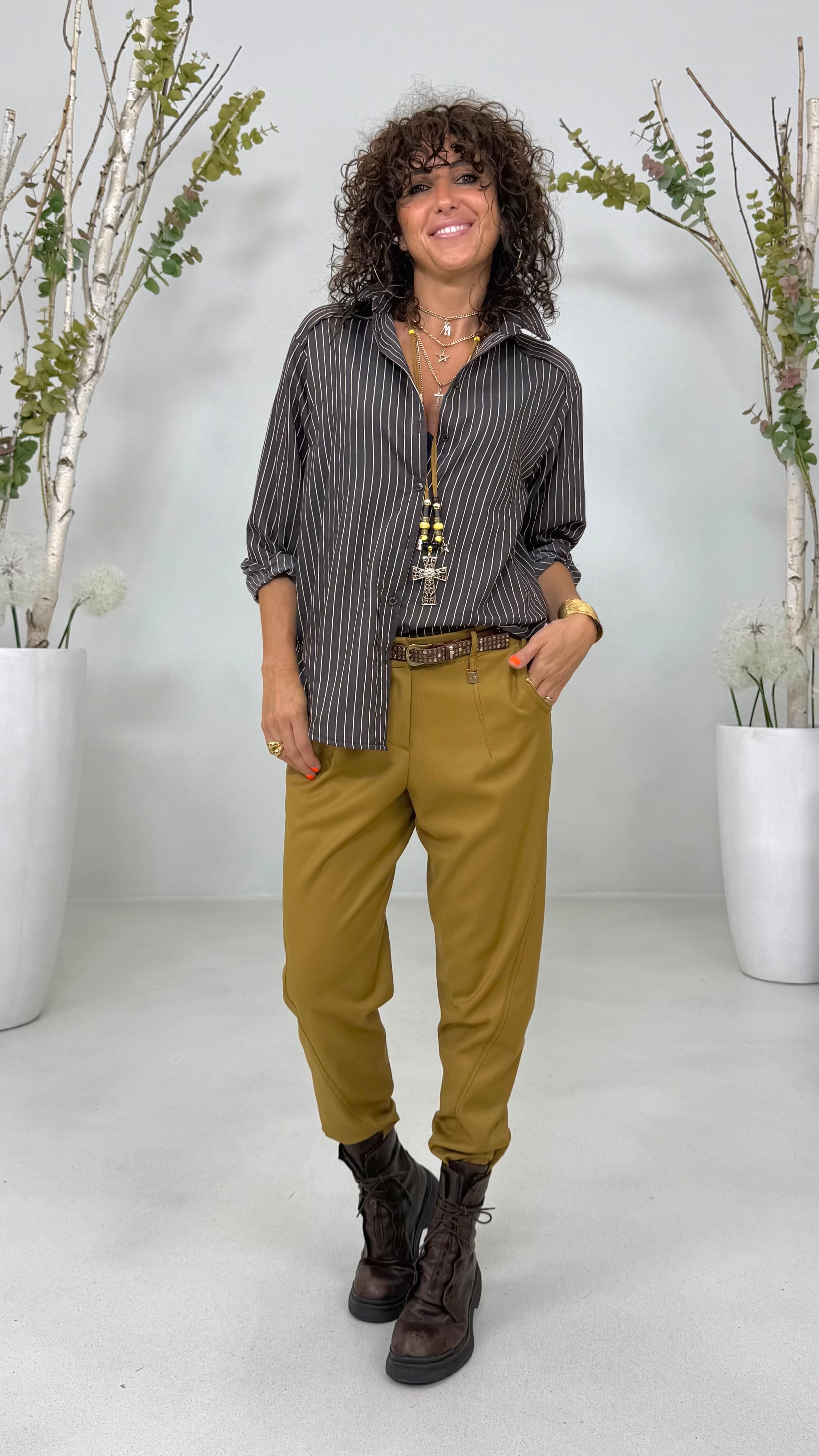 CAMICIA RIGA IN VISCOSA NYLON