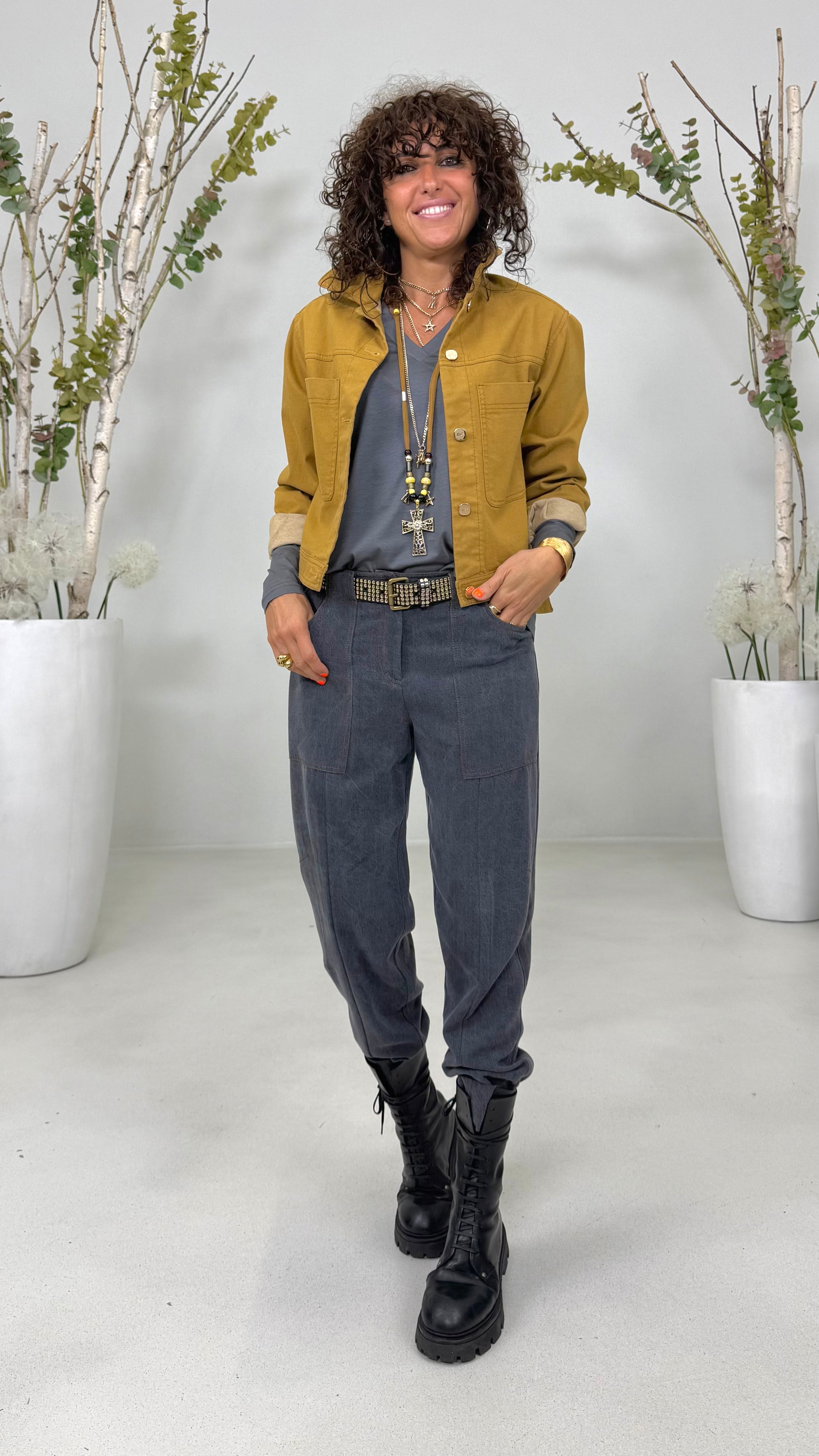 BAGGY CON TASCONI IN JEANS LYOCELL