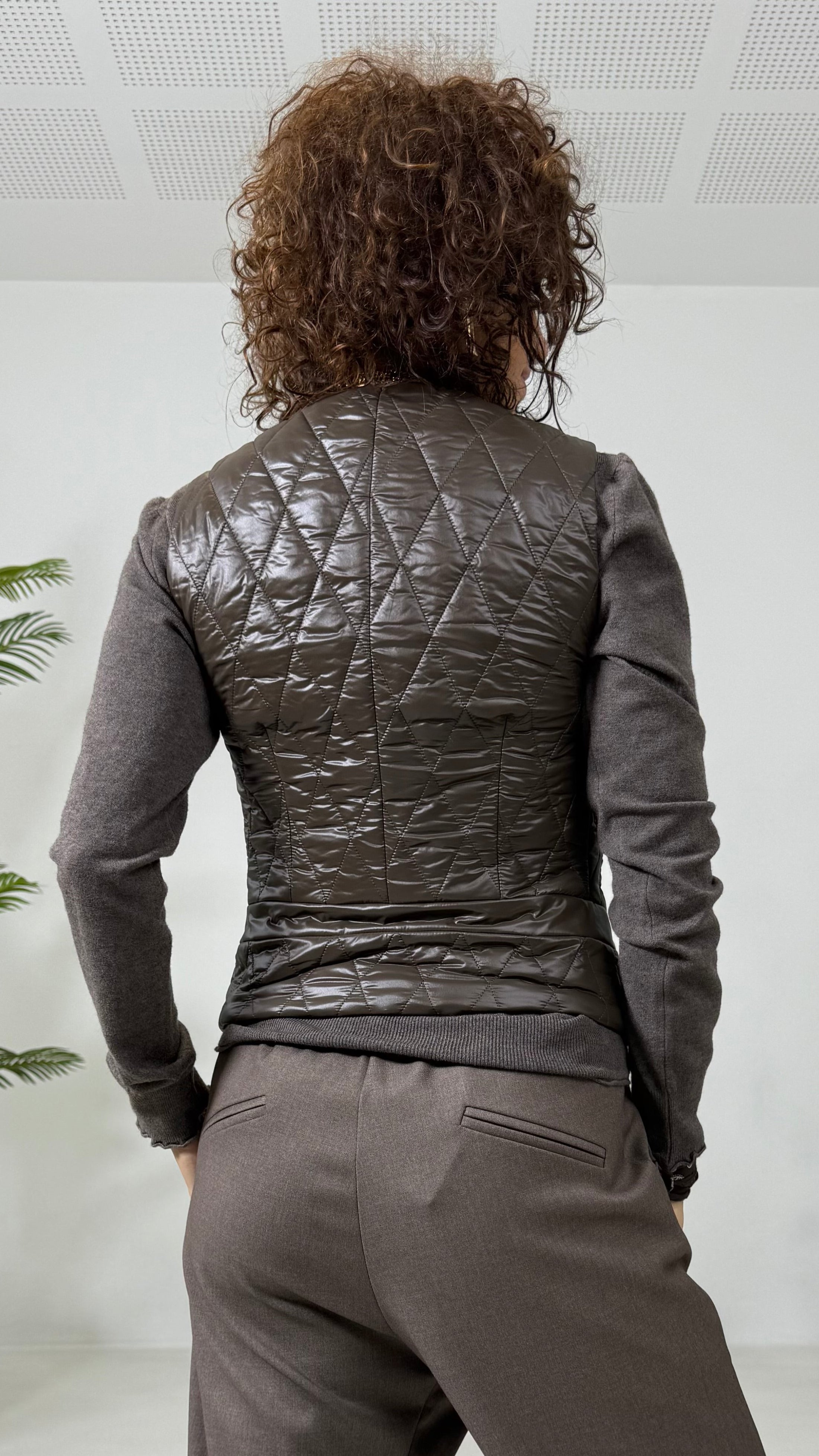 GILET TRAPUNTA ROMBO IN NYLON