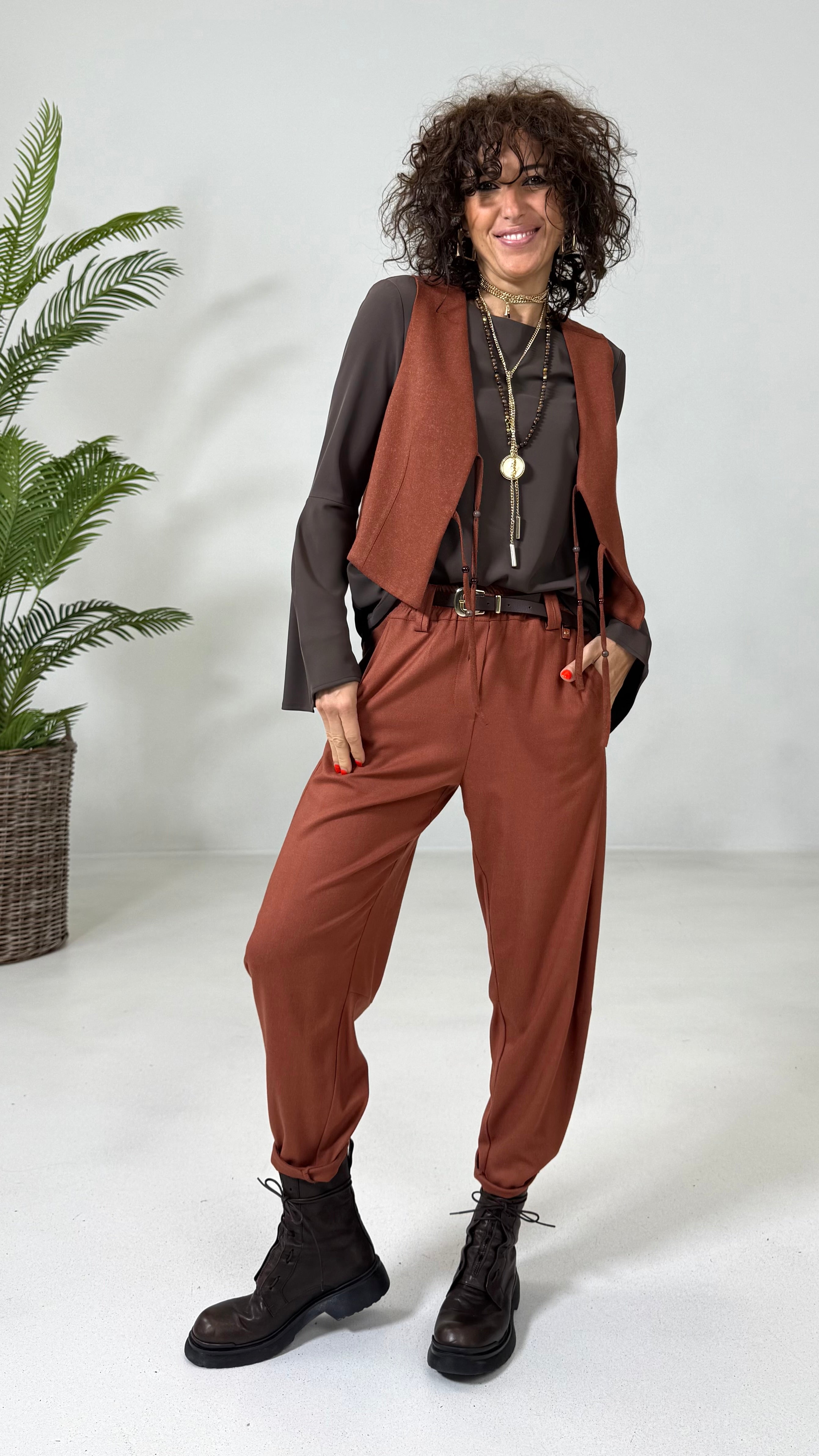 GILET IN FLANELLA SUPER ELASTICA CON LACCI