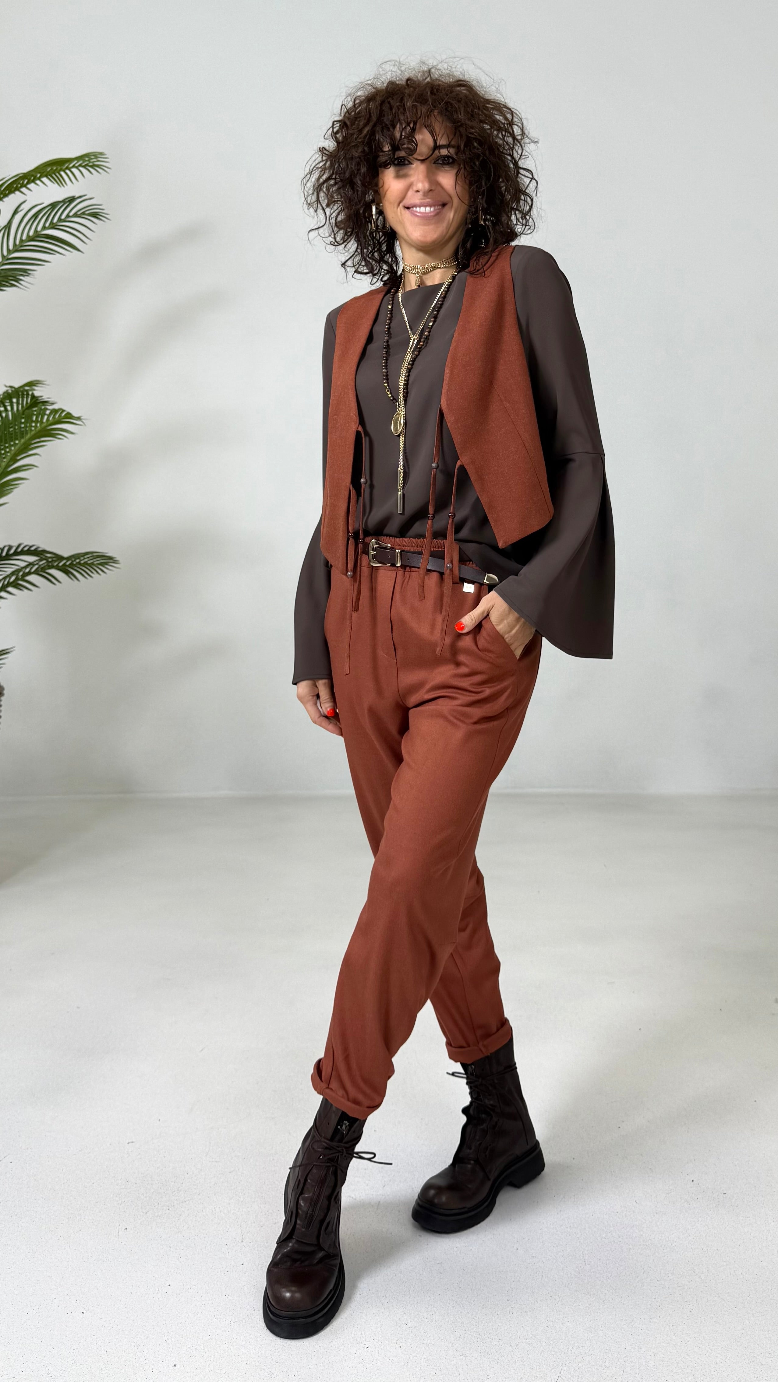 GILET IN FLANELLA SUPER ELASTICA CON LACCI