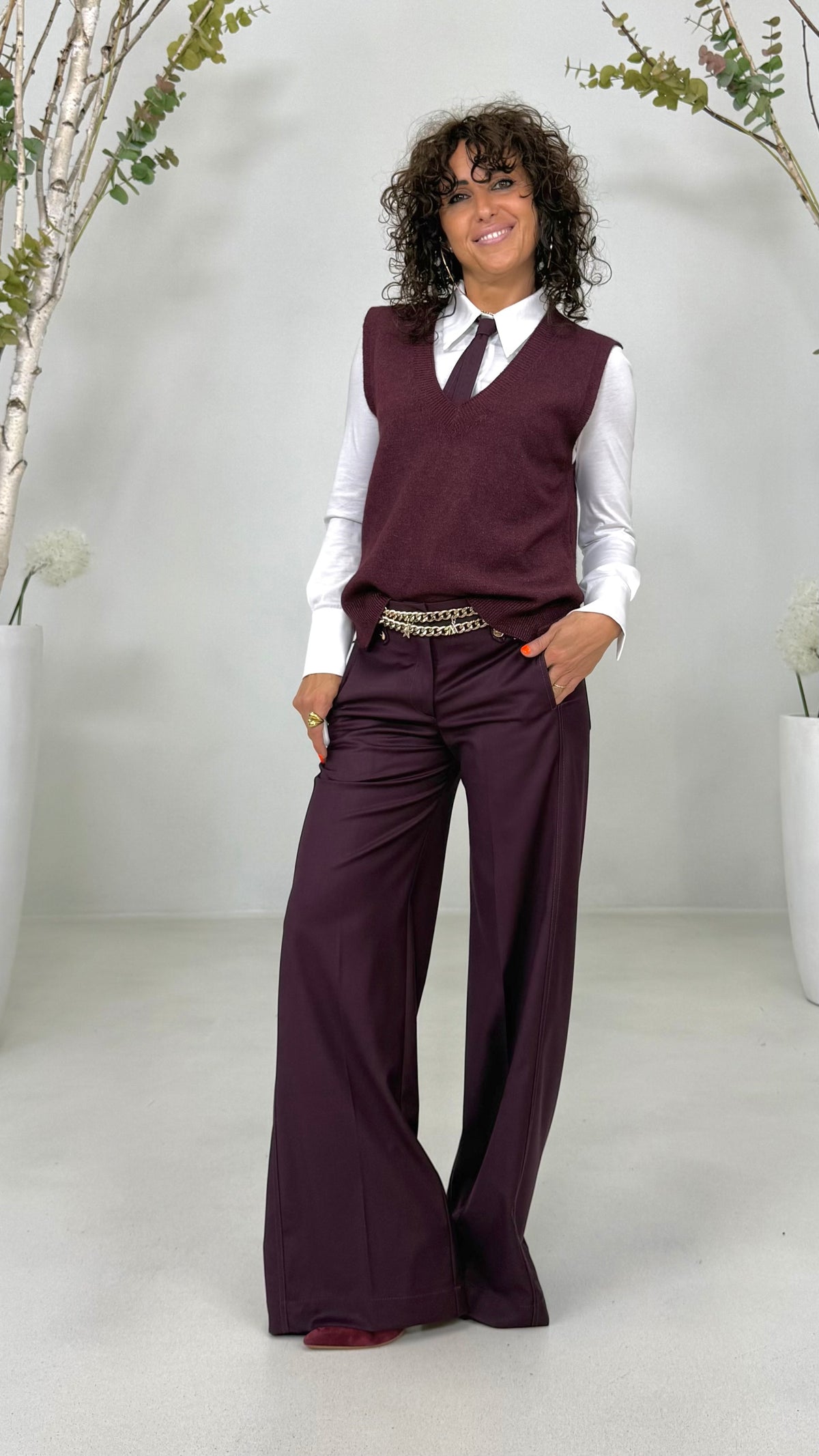GILET MAGLIA SCOLLO A V IN CALDA VISCOSA