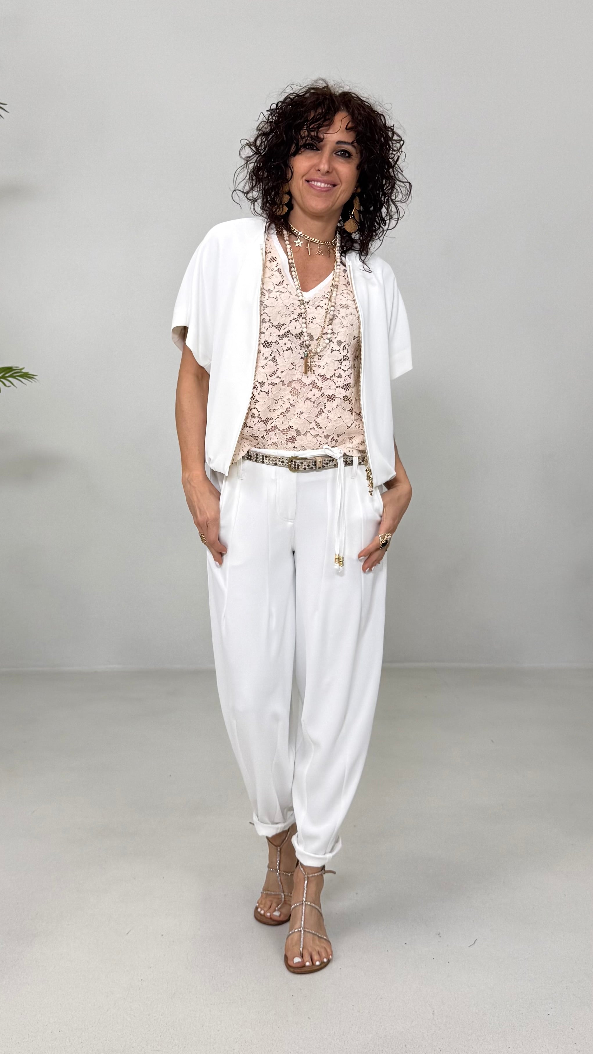 TOP IN PIZZO MACRAME' CAPPE AL FONDO