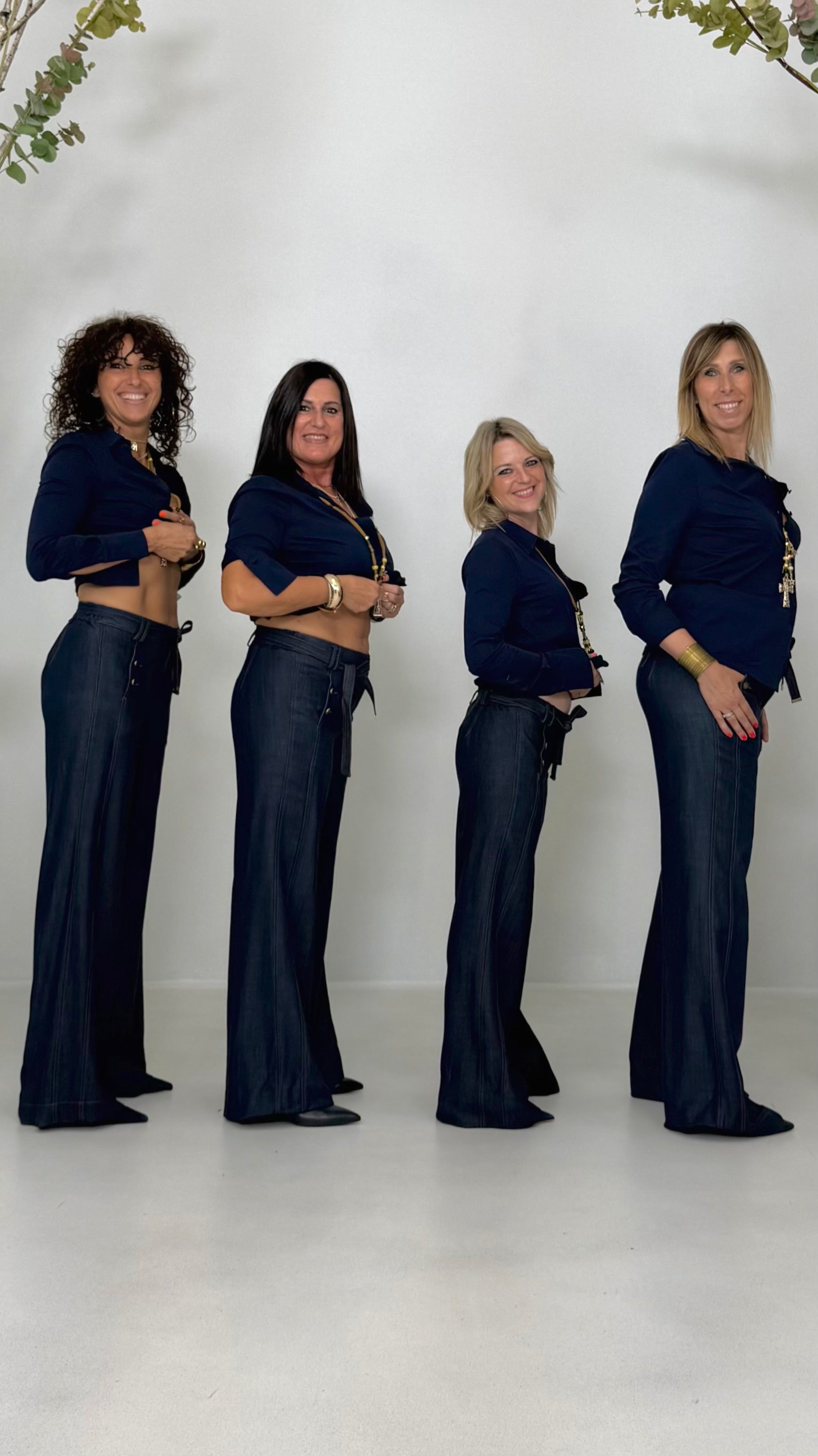 PALAZZO IN JEANS LYOCELL CON CINTURA