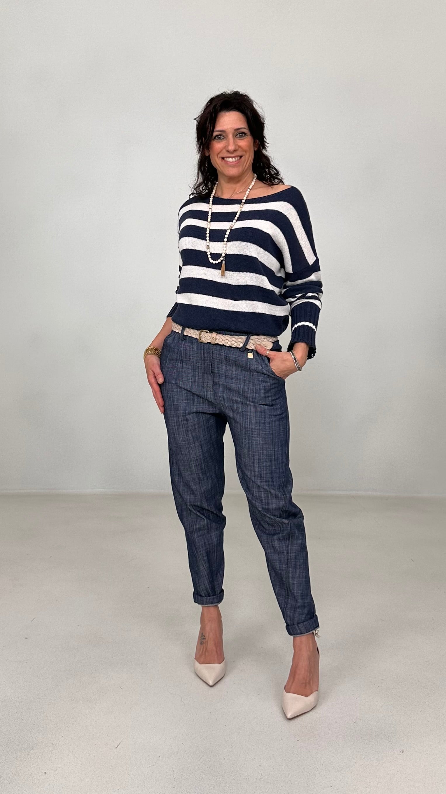BAGGY CAVALLO BASSO IN COTONE JEANS