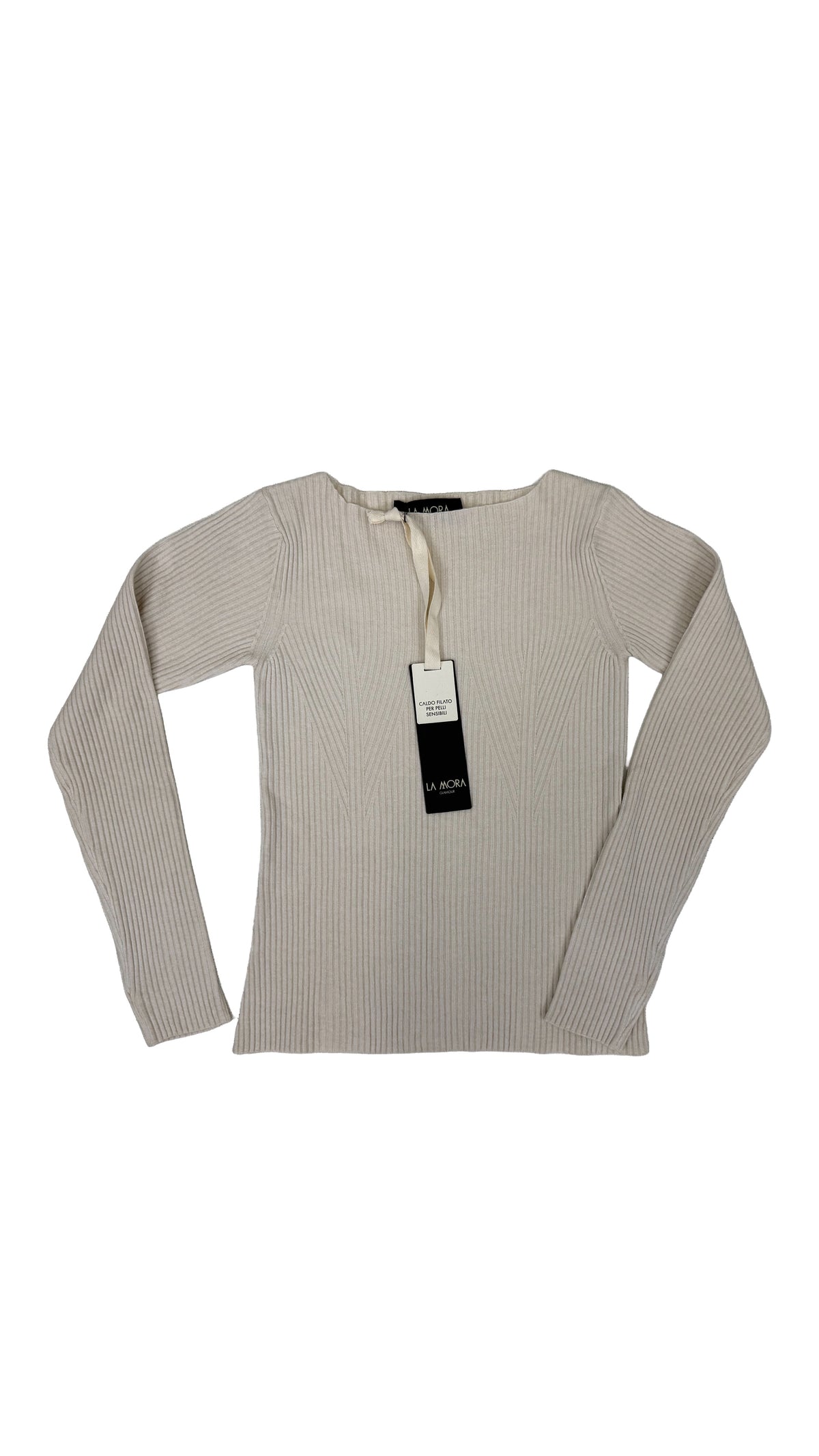MAGLIA COSTINA SLIM SCOLLO A BARCHETTA IN CALDA VISCOSA