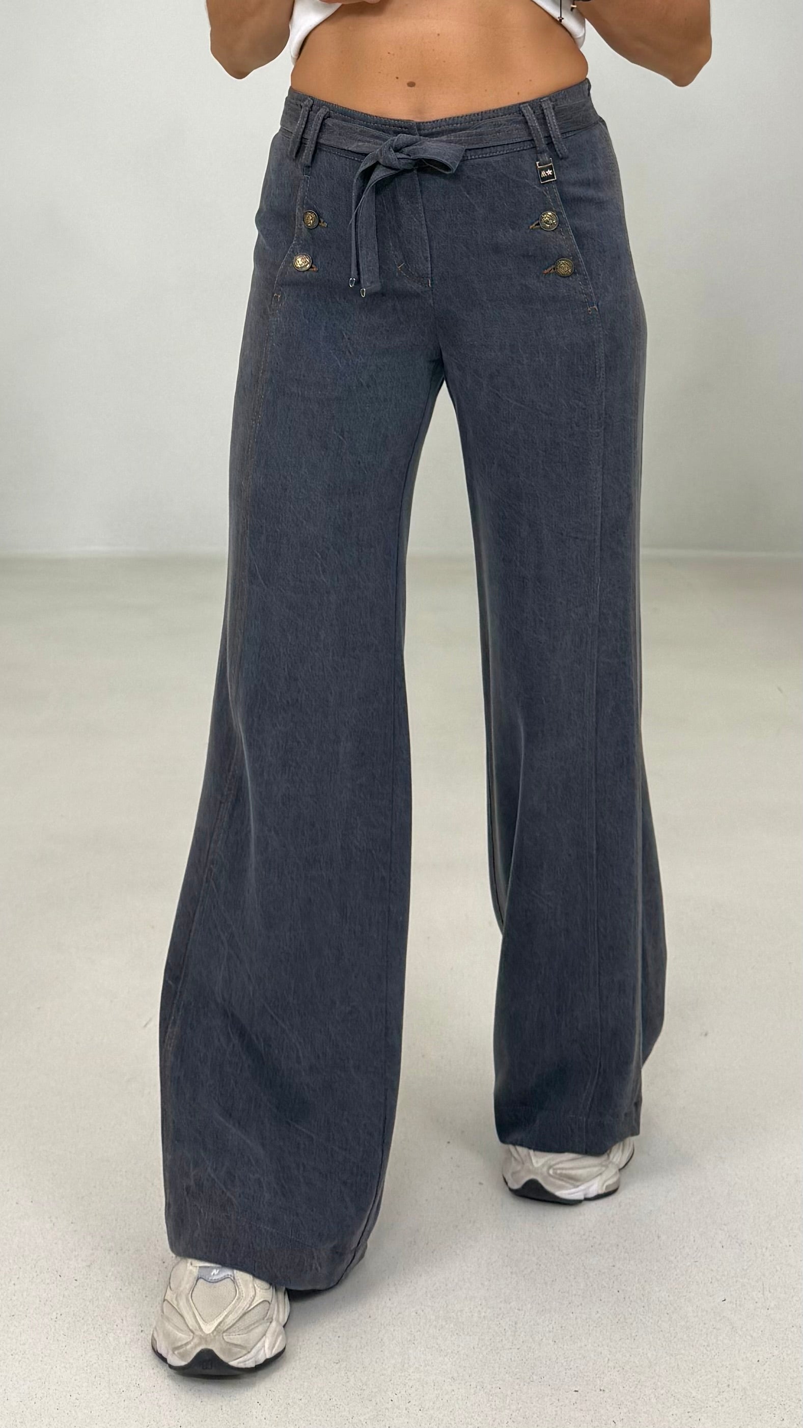 PALAZZO IN JEANS LYOCELL CON CINTURA