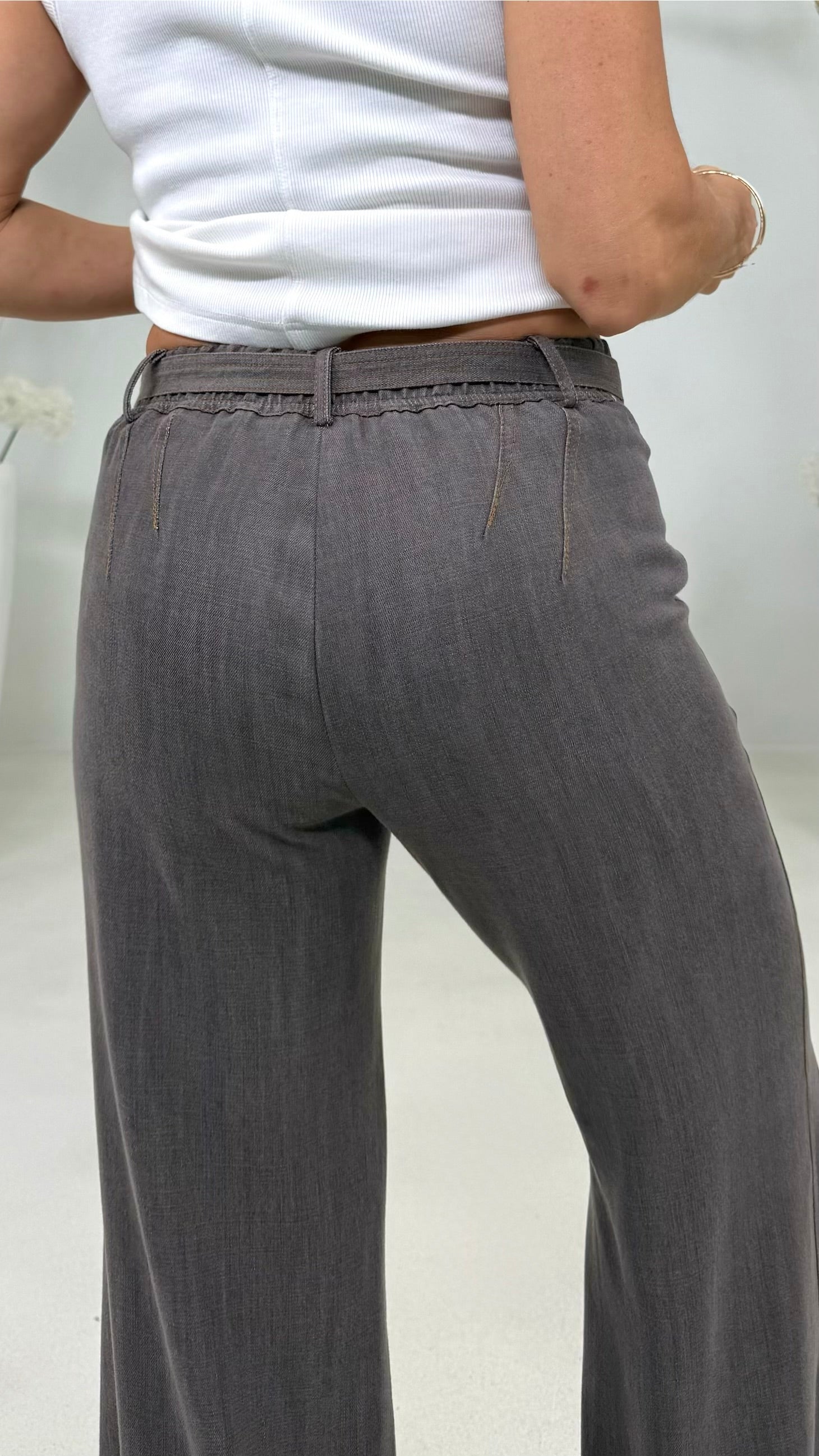 PALAZZO IN JEANS LYOCELL CON CINTURA
