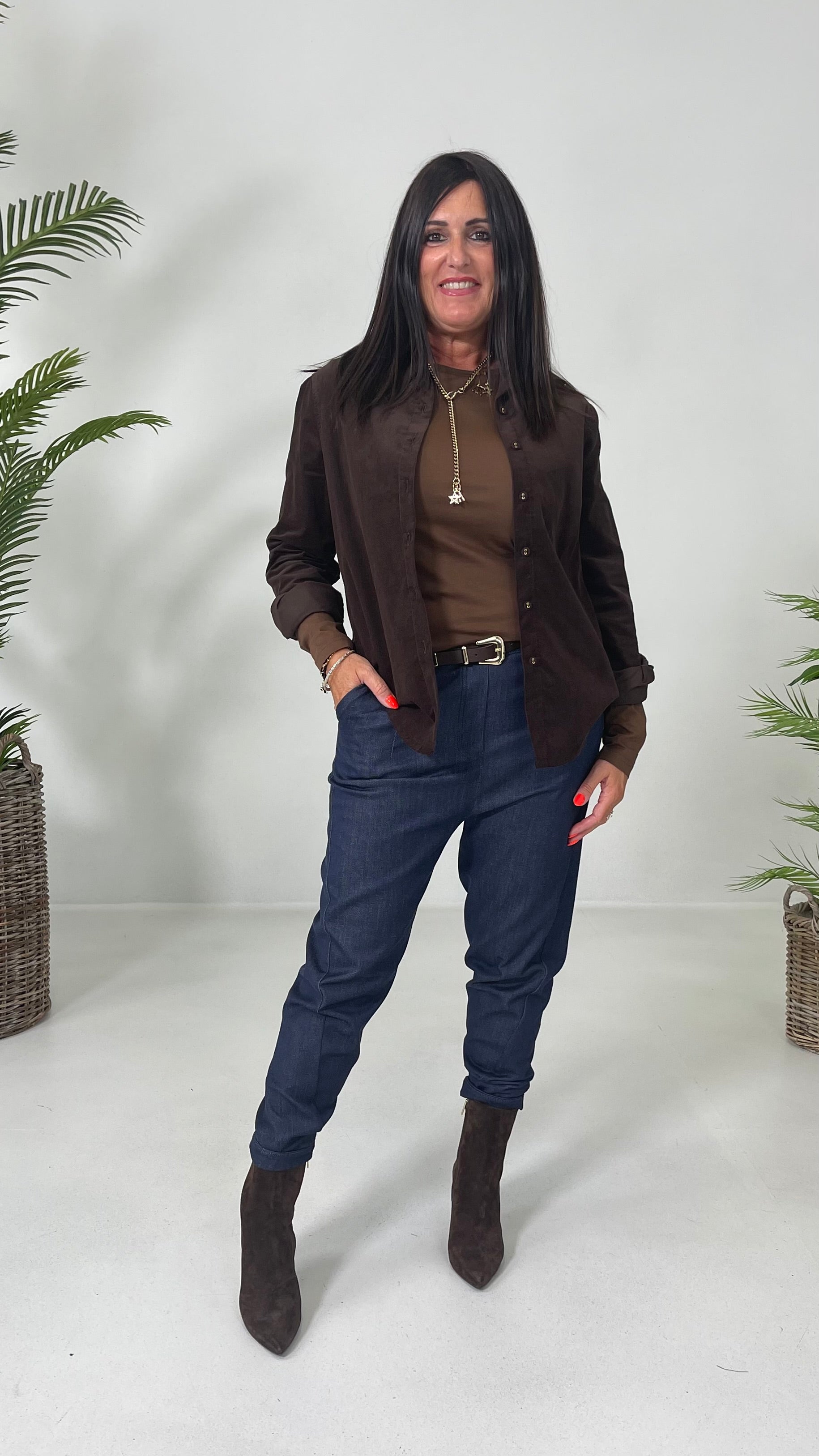 T-SHIRT BASIC MANICA LUNGA IN JERSEY DI COTONE MODAL