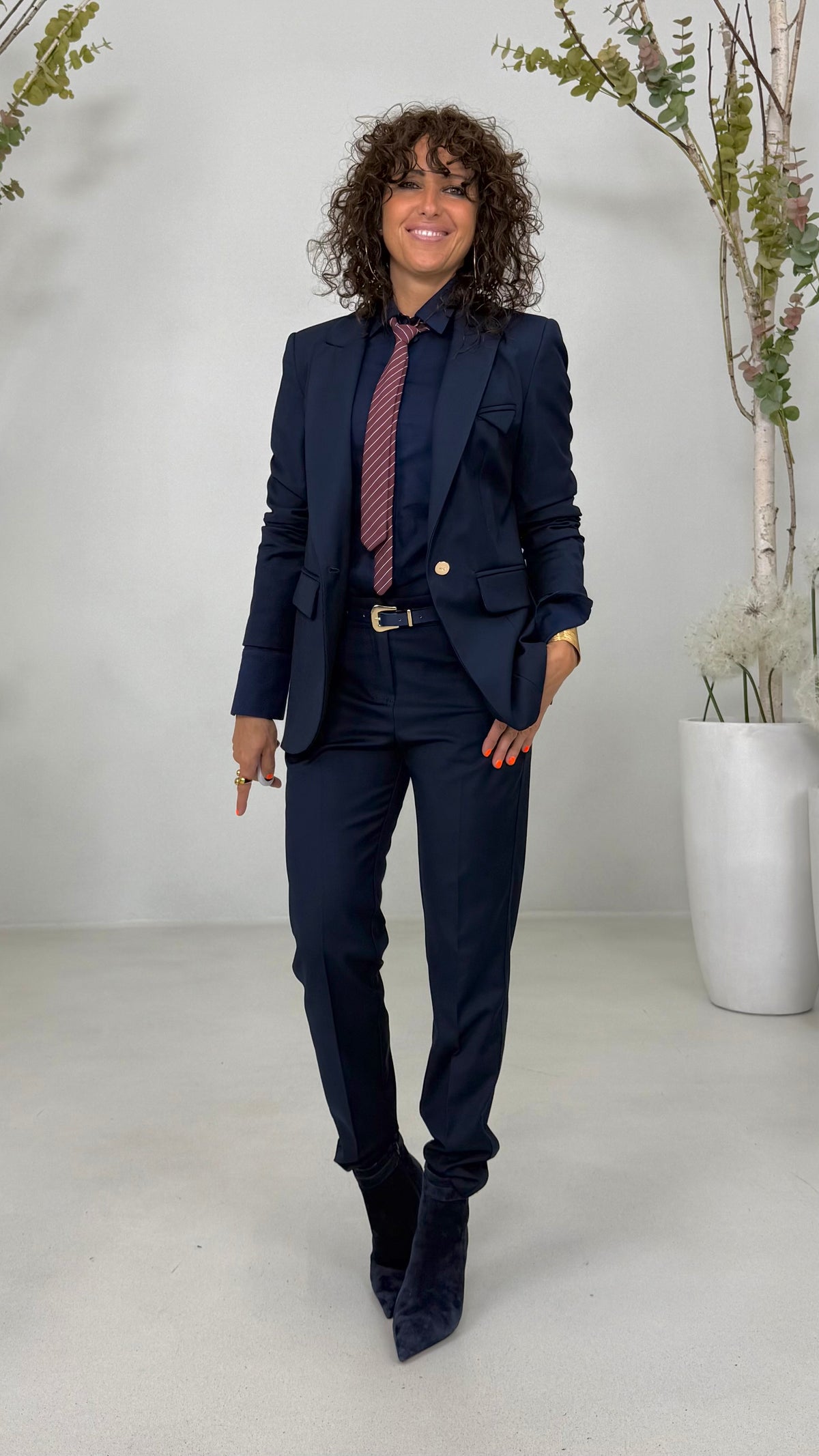 GILET PIU' GRAVATTA IN RIGA VISCOSA NYLON