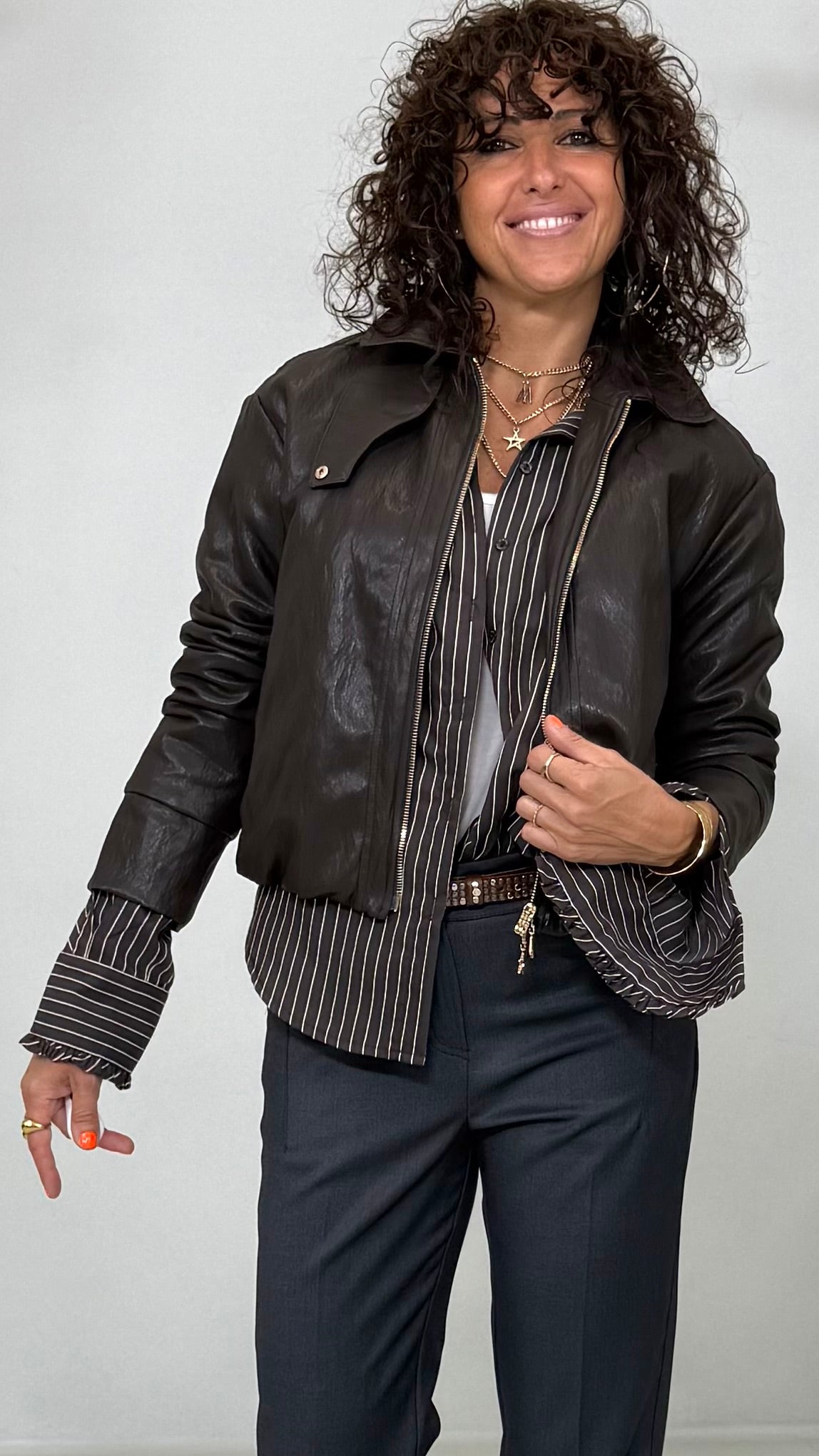CAMICIA RIGA IN VISCOSA NYLON