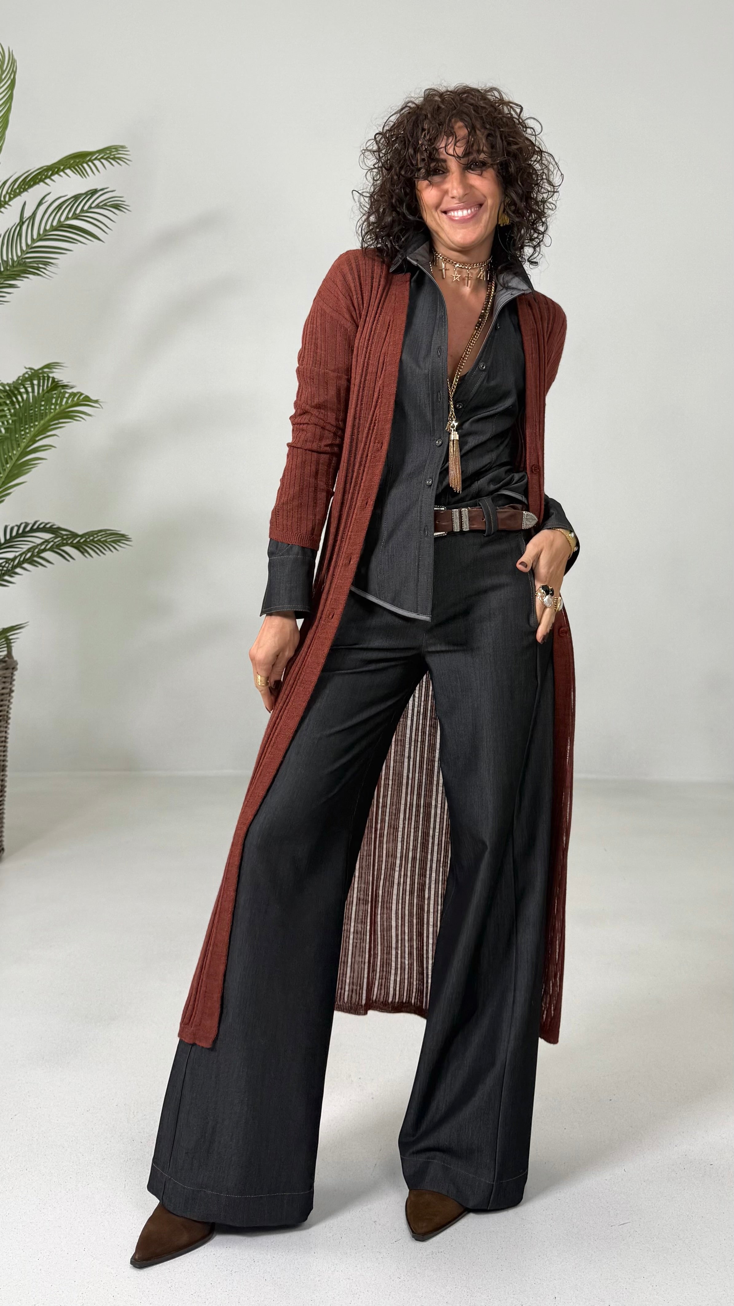 PALAZZO IN HEAVY JEANS SUPER STRETCH