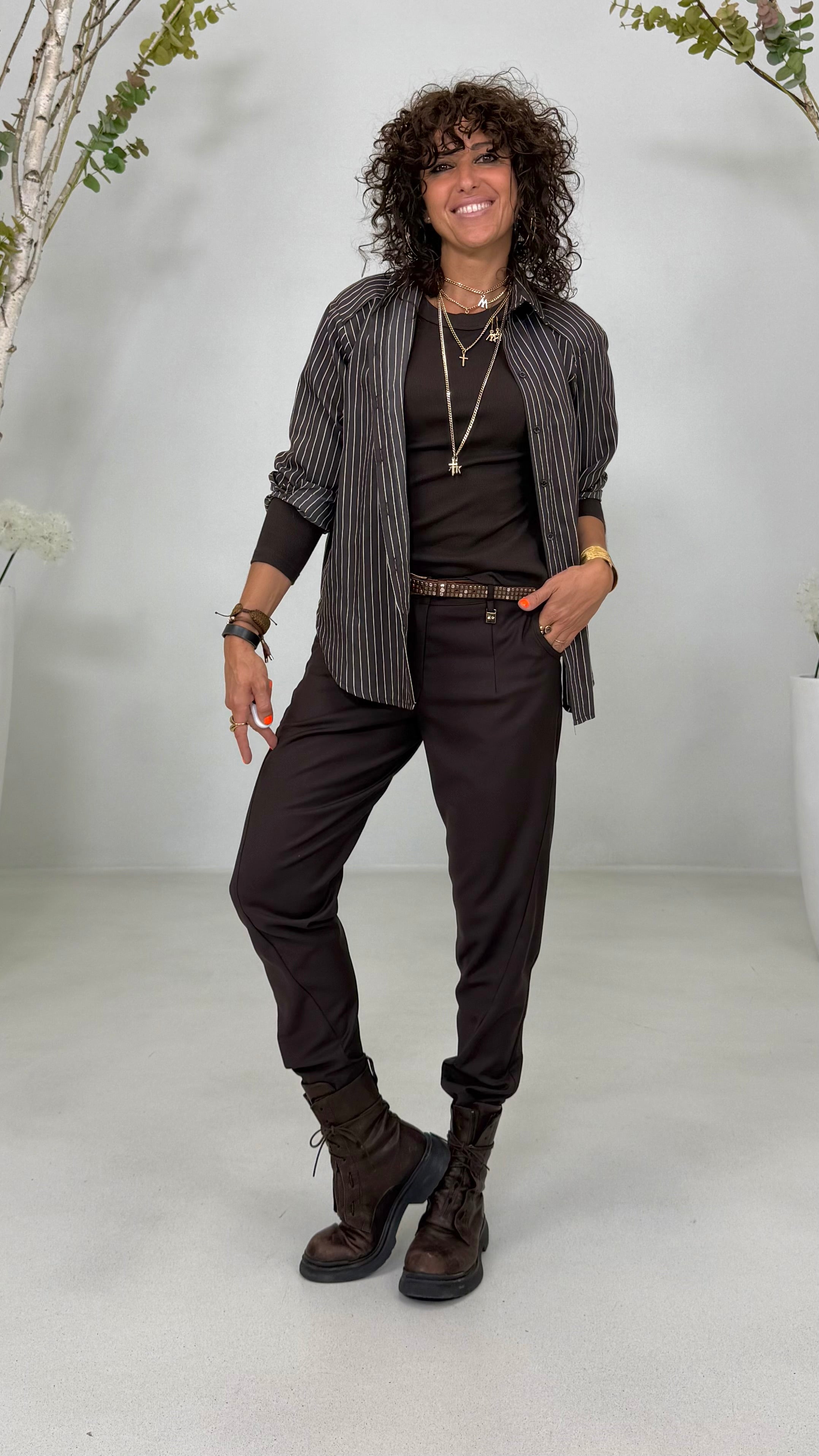 CAMICIA RIGA IN VISCOSA NYLON
