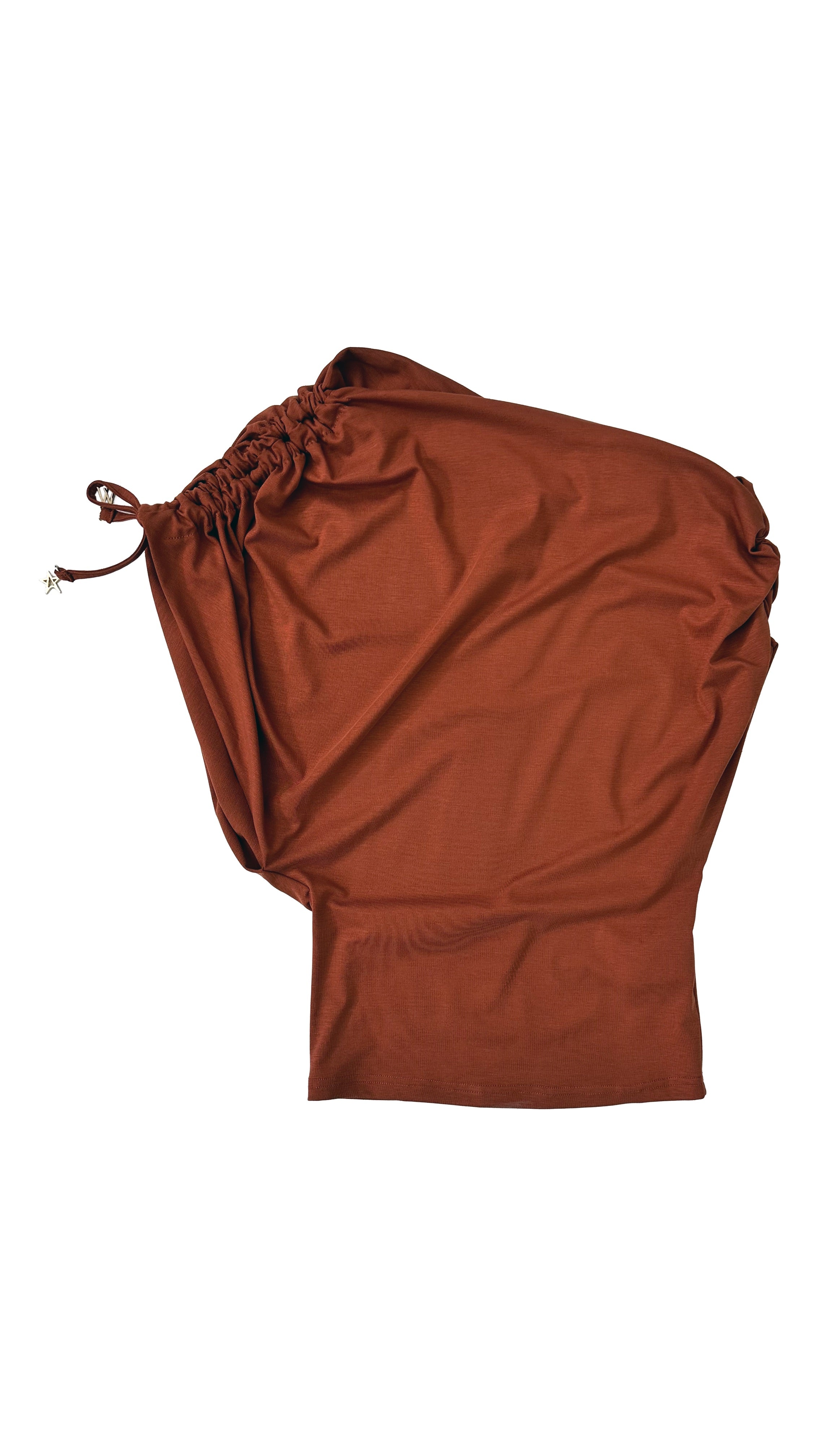 MAGLIA ASIMMETRICA IN JERSEY LYOCELL ELASTICO CON COULISSE