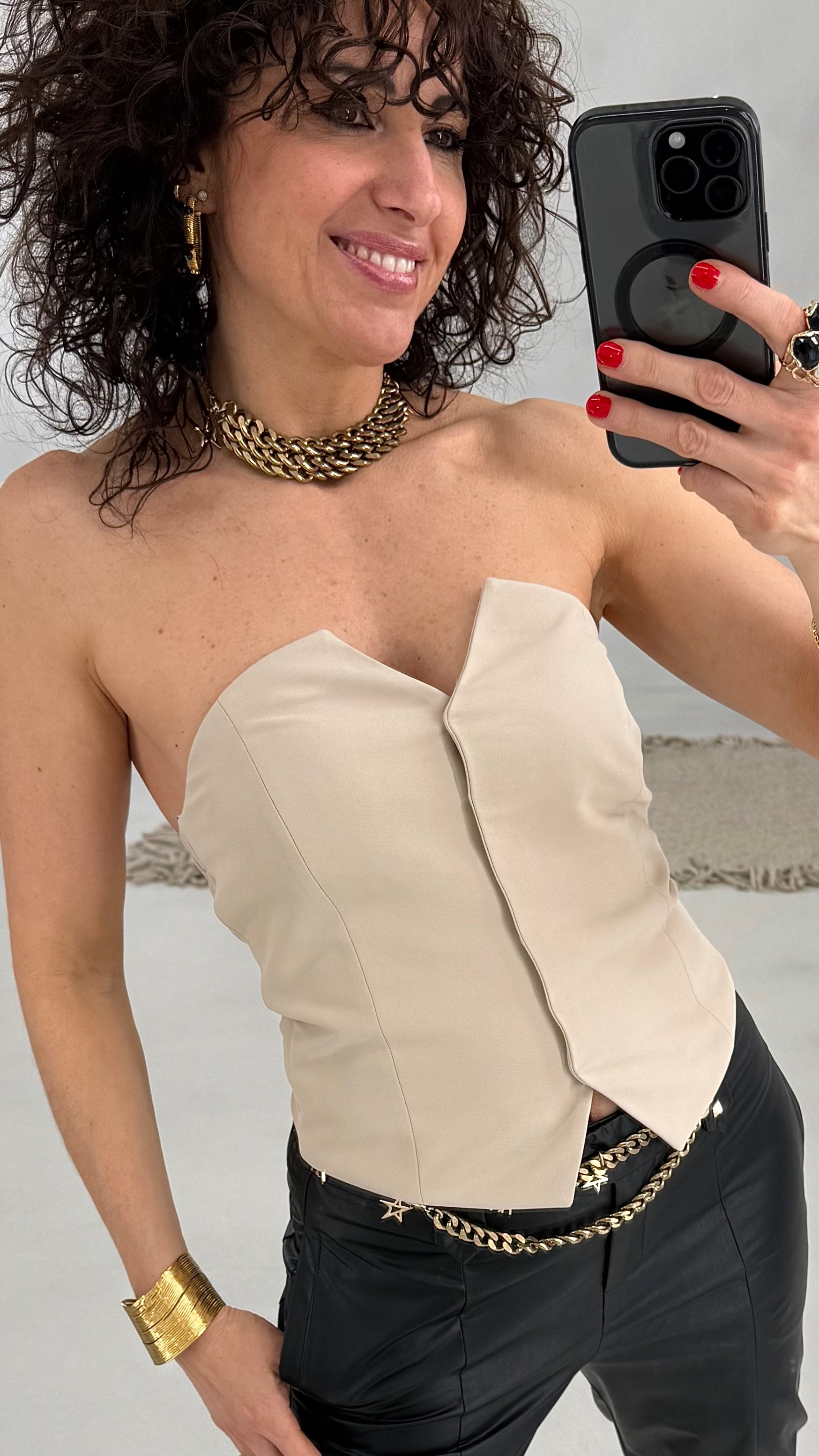 700 P25 BEIGE TOP BUSTINO IN CADY