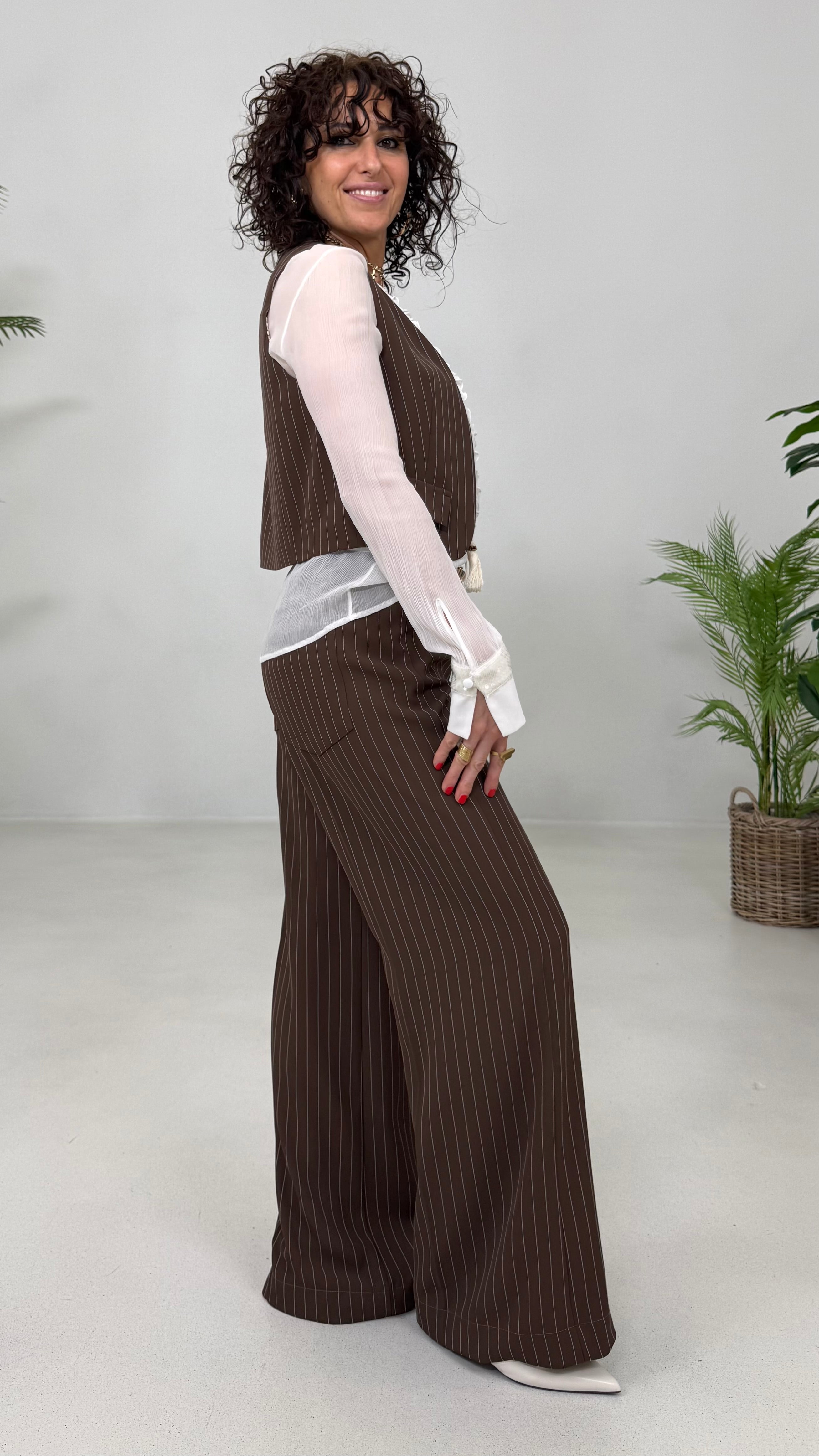 GILET GESSATO IN CADY FLUIDO