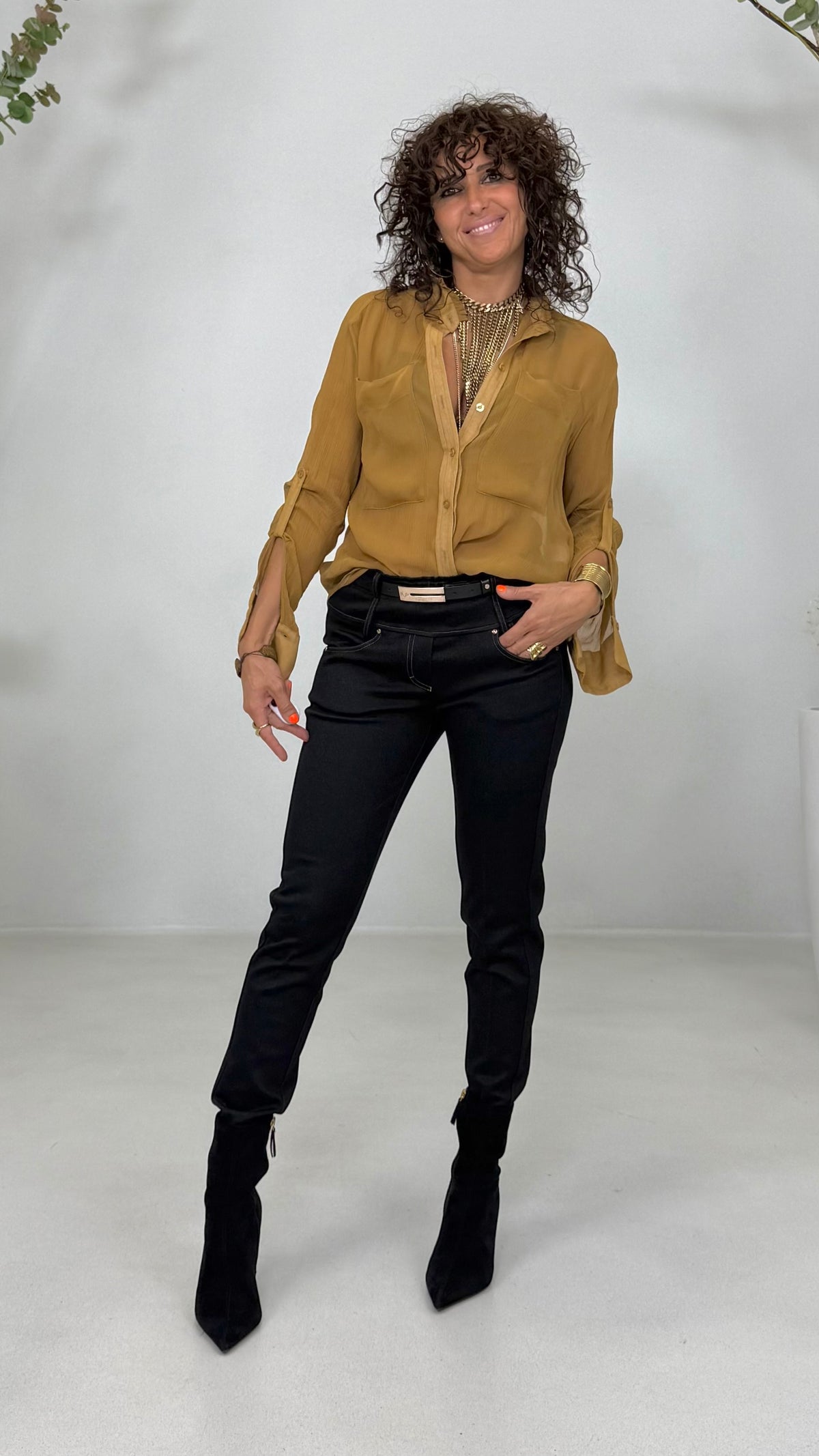 CAMICIA LINEA A UOMO IN CREPONNE VISCOSA