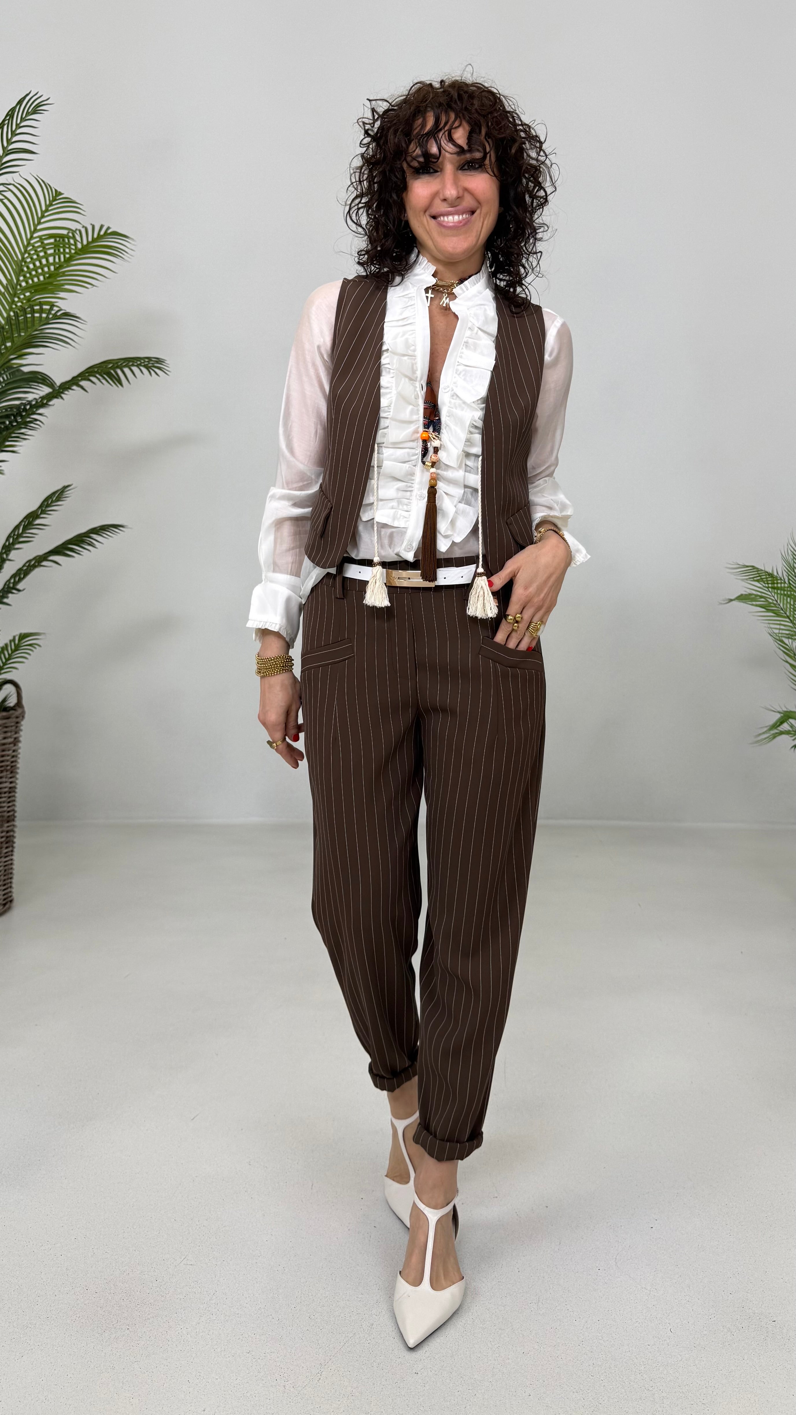 CAMICIA DOPPIA ROUCHES IN VOILE