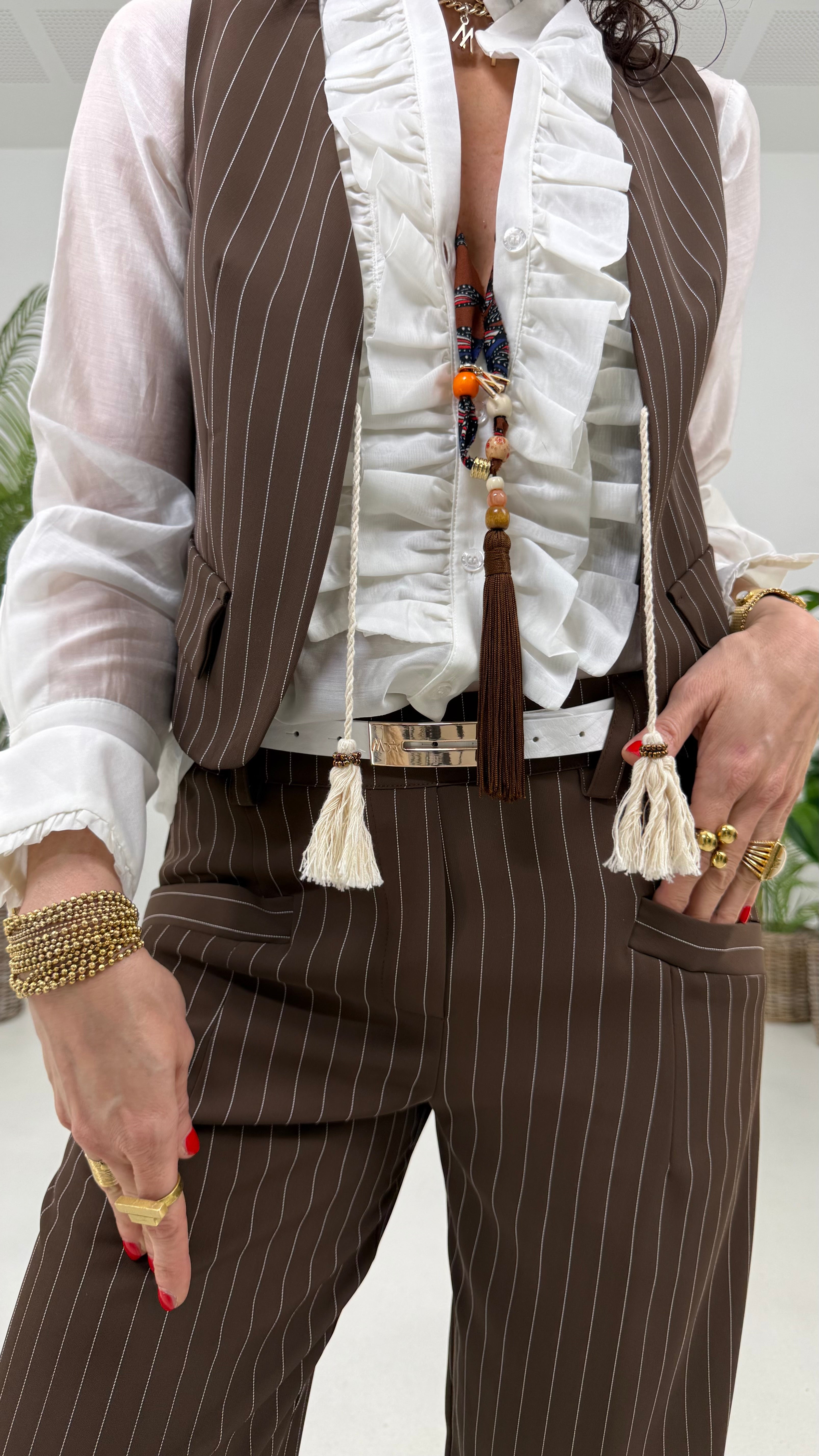 CAMICIA DOPPIA ROUCHES IN VOILE