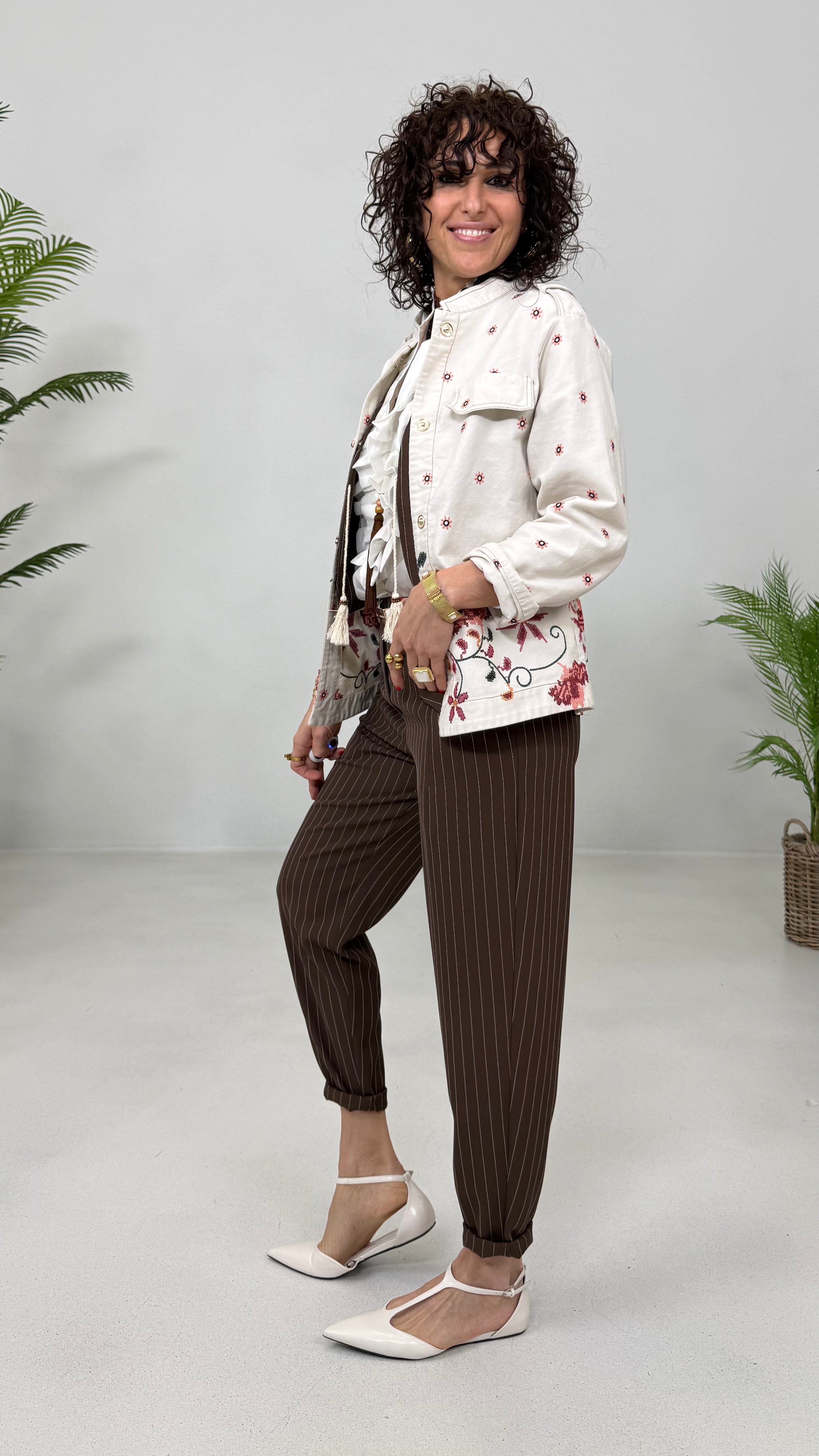 BAGGY IN CADY FLUIDO GESSATO